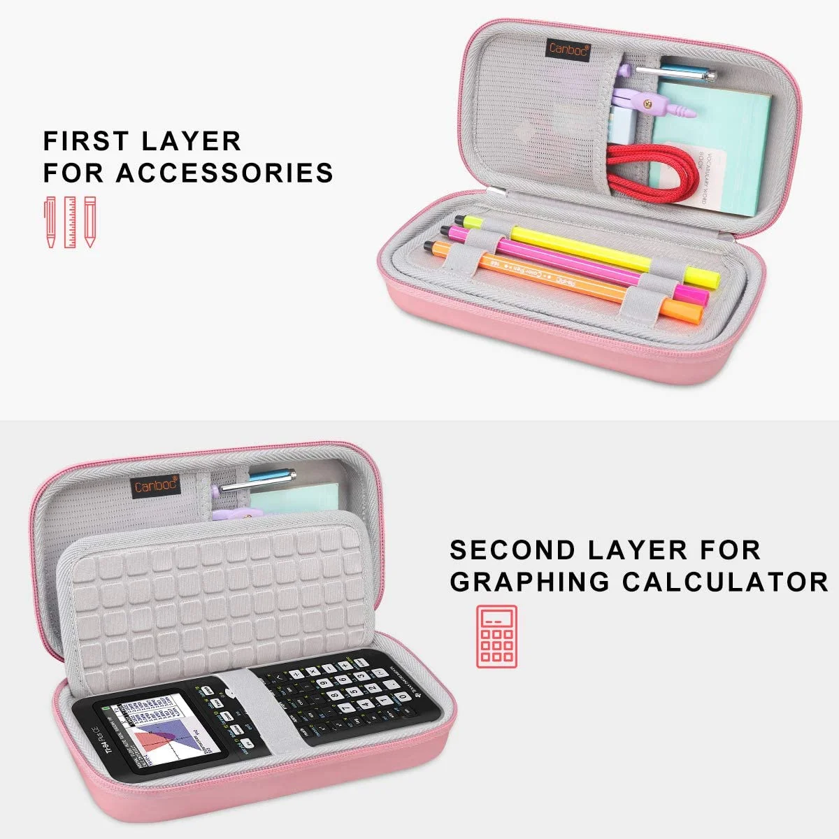 Hard Carrying Case for Texas Instruments Ti-84 Plus CE/Ti-84 Plus/TI-83 Plus/Casio FX-9750GII Graphing