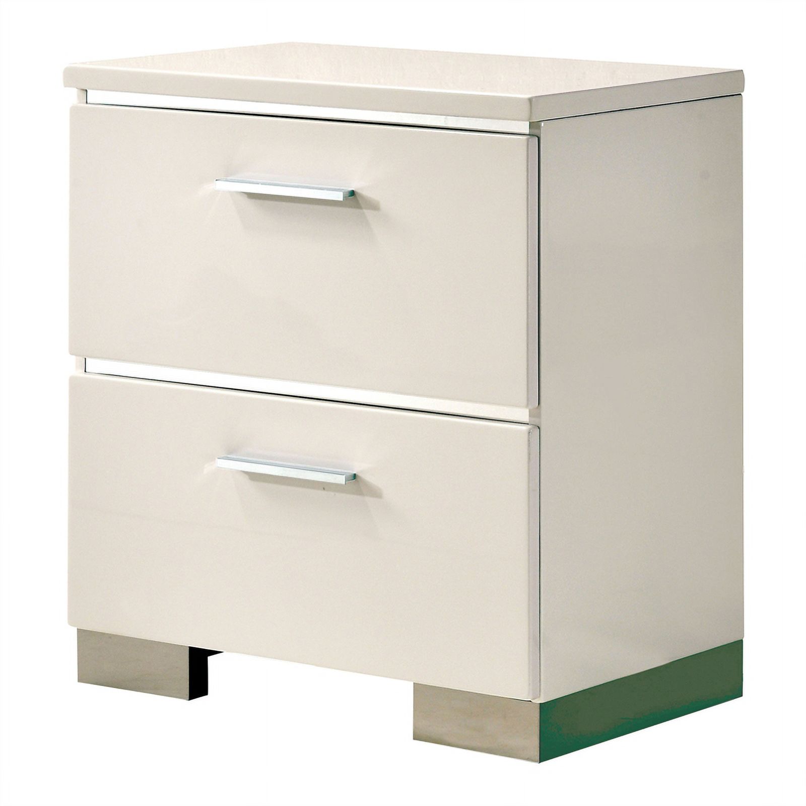 FOA Quaker Modern 3-Piece White Wood Bedroom Set - King + 2 Nightstands