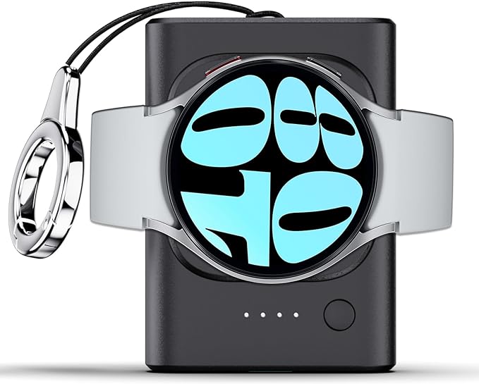 Portable Watch Charger for Samsung, Galaxy Watch 5 Charger, 1800mAh Travel Charger for Samsung Watch 4 Accessories for Samsung Galaxy Watch 5/5 Pro/4 Classic/3/Active 2/Gear S2/S3/S4, with Keychain