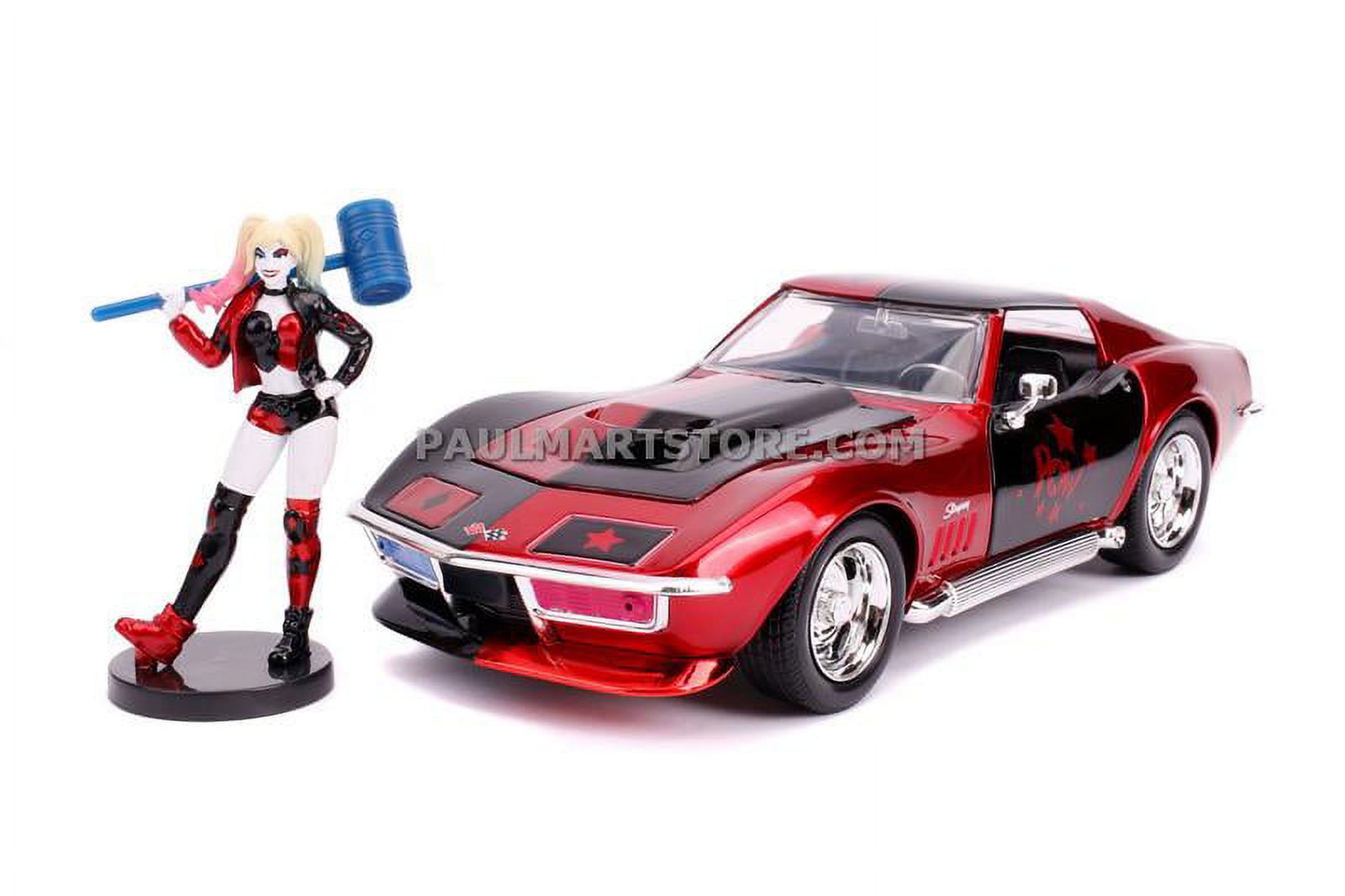 DC Comics 1:24 1969 Corvette Stingray with Harley Quinn Car Play Vehicle