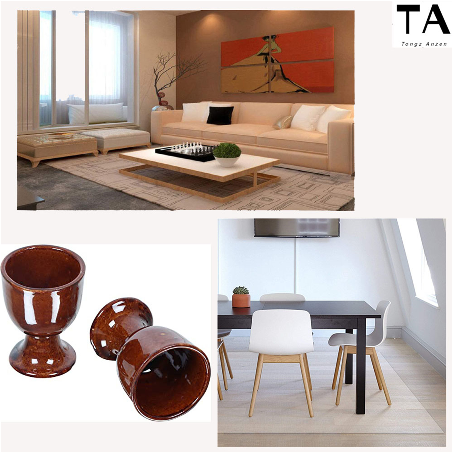 Boiled egg tray | Ceramic Egg Cup Set 124 Ceramic Egg Tray ceramic housewarming gift set 2 pieces ()