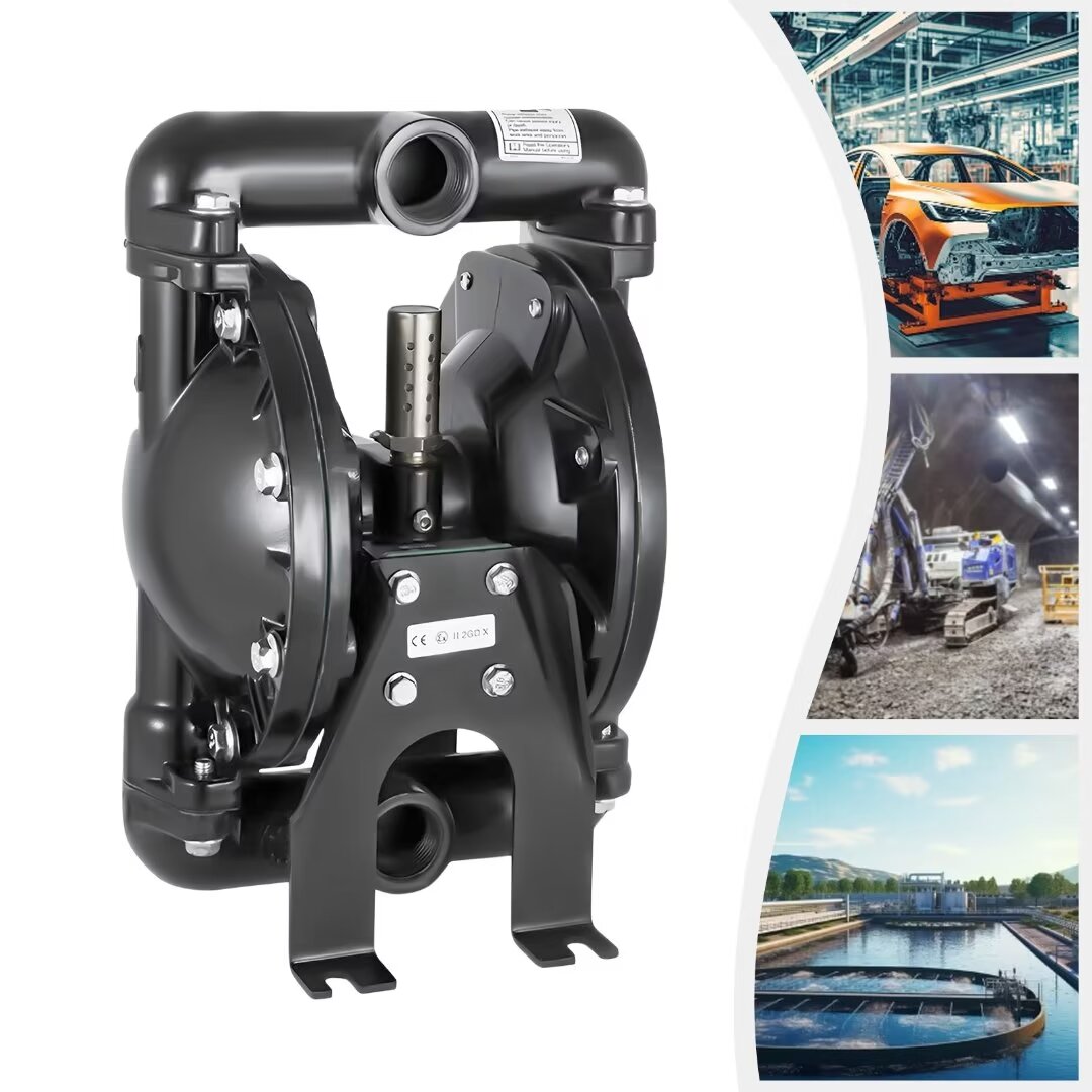 Oukaning Air operated double diaphragm pump 1 inch aluminum inlet and outlet 35 GPM Max 120PSI