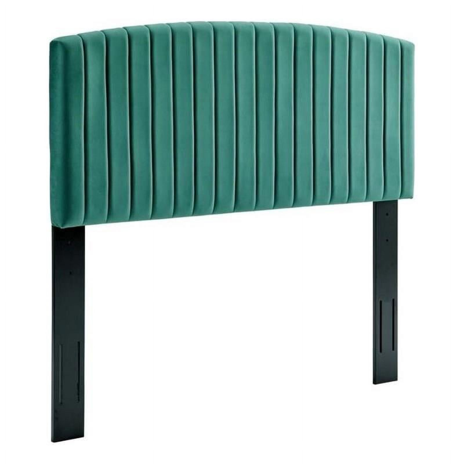 Pemberly Row Modern Velvet King California King Headboard in Teal