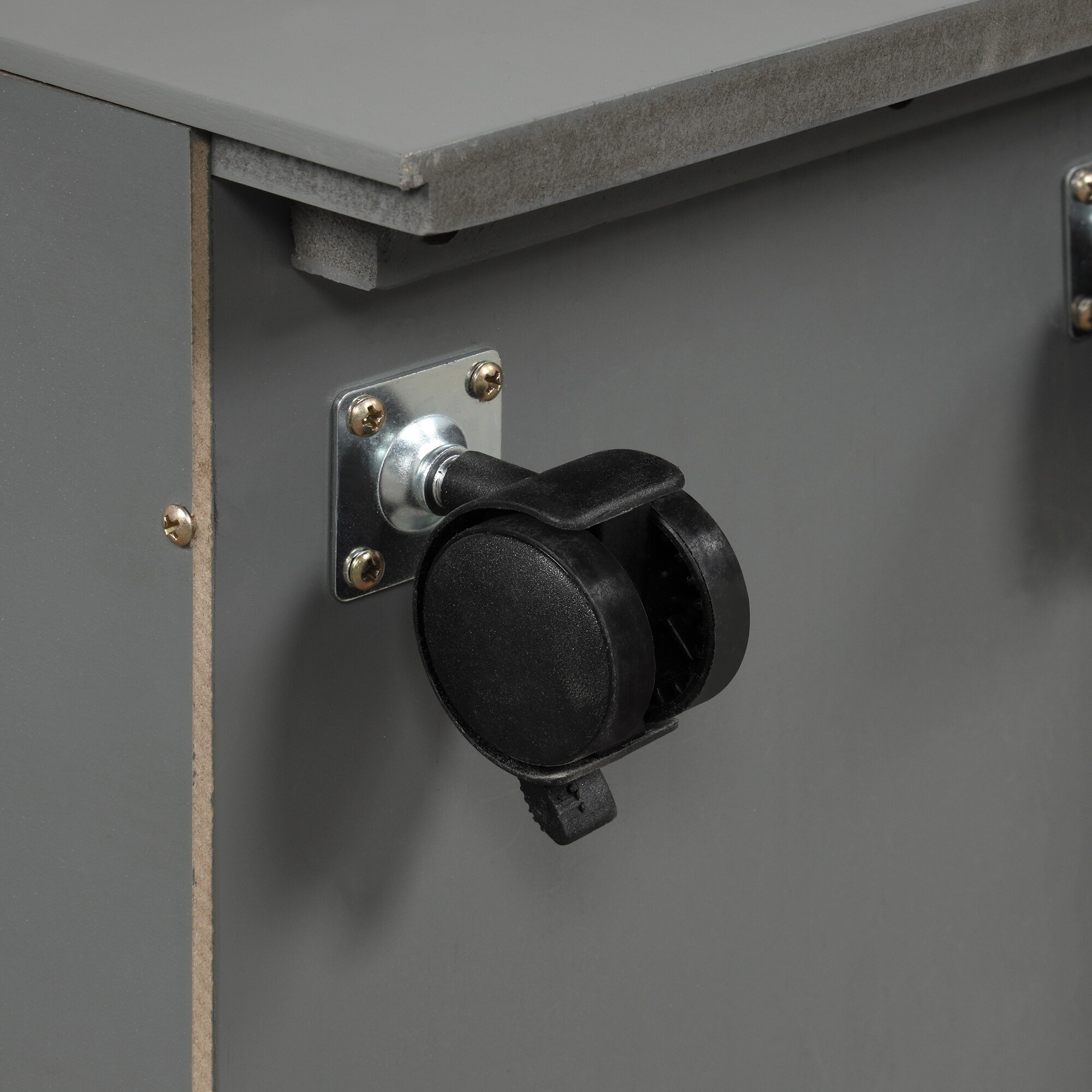 Nestfair  Twin over Full Loft Bed with Cabinet Grey