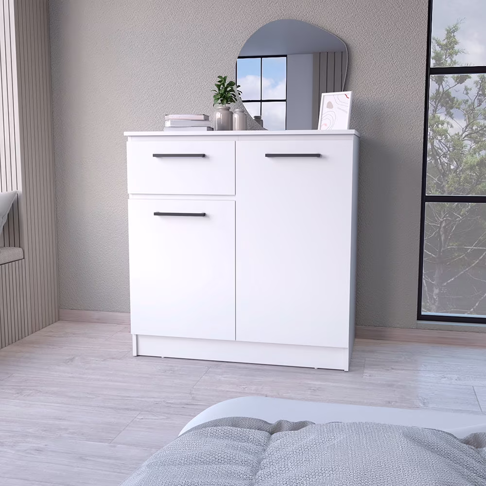 CoSoTower 2-Door 1-Drawer Dresser White