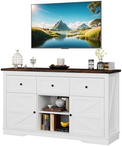 LNboomLife TV Stand for Bedroom  TV Dresser for 40 Inches  Media Console Table  Entertainment Center with 2 Drawers Cabinet and    Cabinet for Living Room  Hallway  Grey