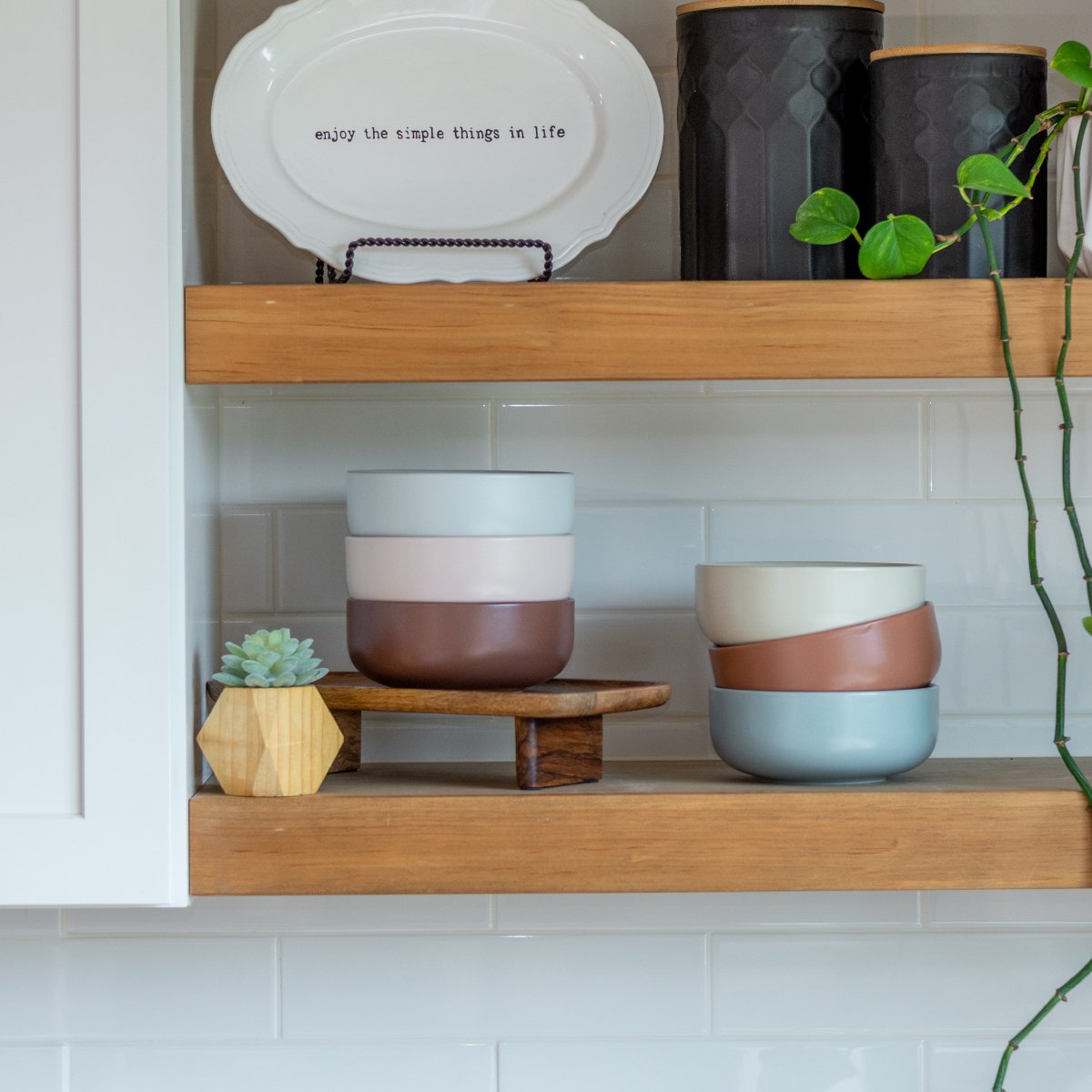 Everything Kitchens Modern Flat 24oz Bowls (Set of 4) | Terracotta