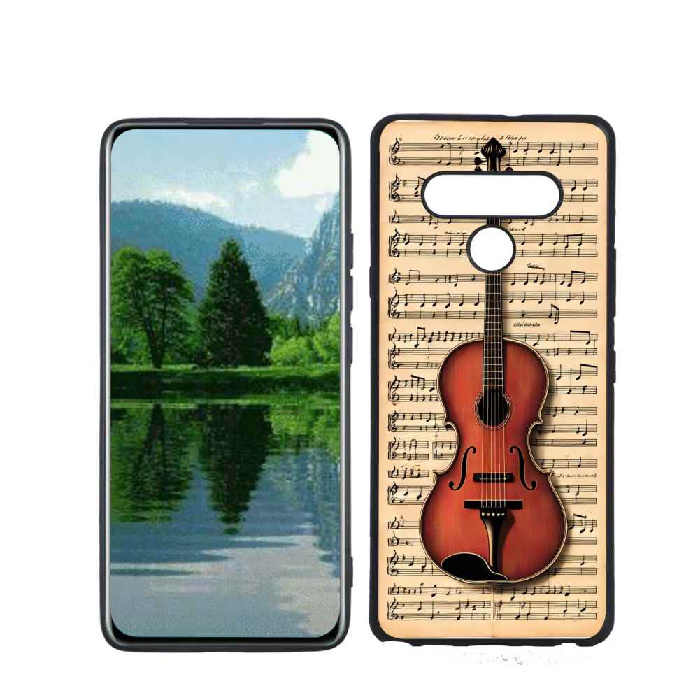 Vintage-music-sheet-notes-3 phone case for LG Stylo 6 for Women Men Gifts,Flexible Painting silicone Shockproof - Phone Cover for LG Stylo 6