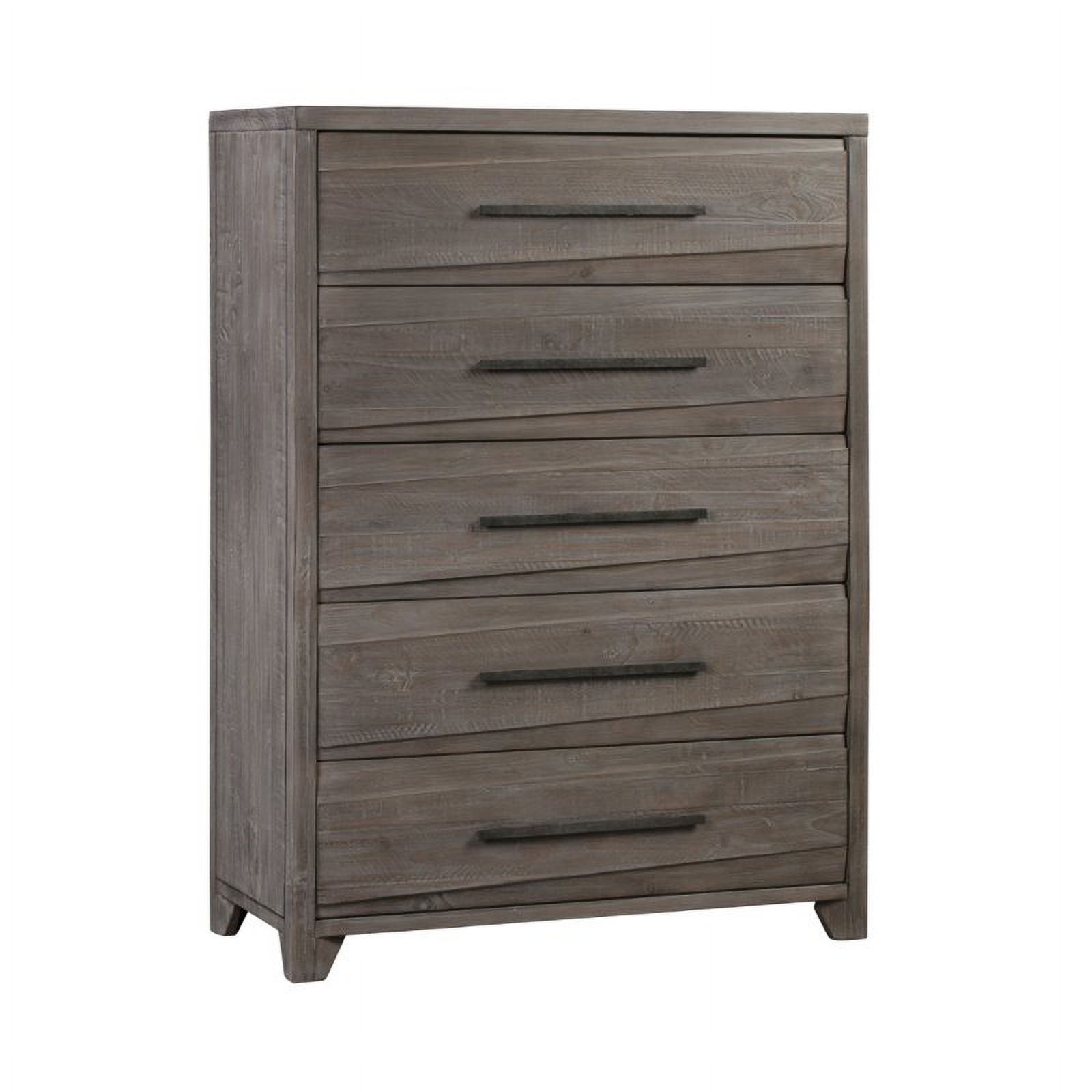 Modus Hearst 5 Drawer Solid Wood Chest in Sahara Tan