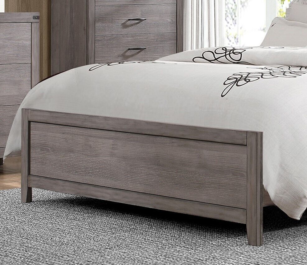Bedroom Furniture 3pc Set Twin Size Bed Upholstered Headboard 2x Nightstands Brownish Gray Finish Casual Look Furniture