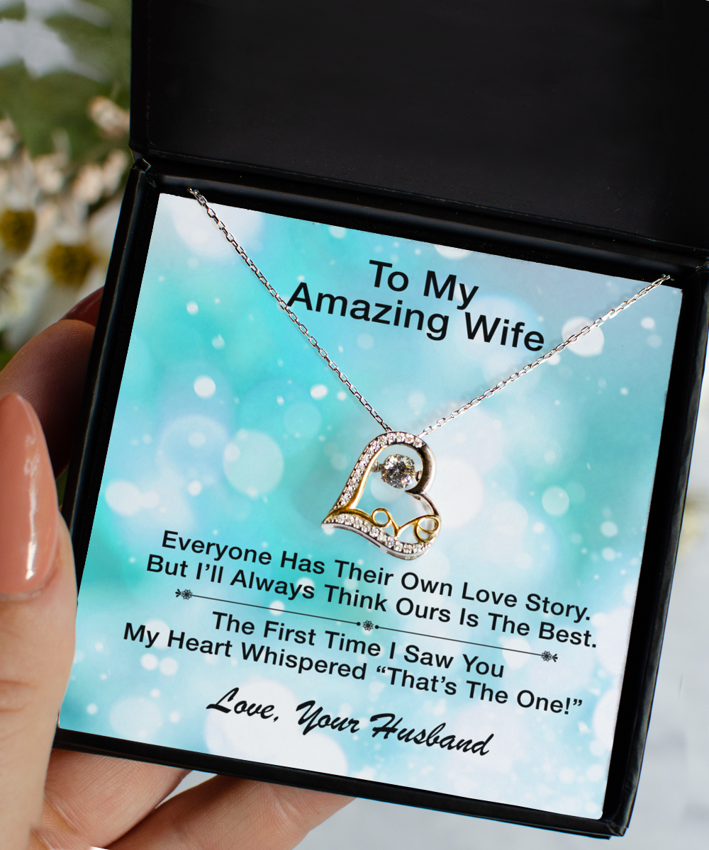 Wife necklace gift, Wife  Gift, Christmas Gift, To my amazin wife Love Dancing Necklace Gift