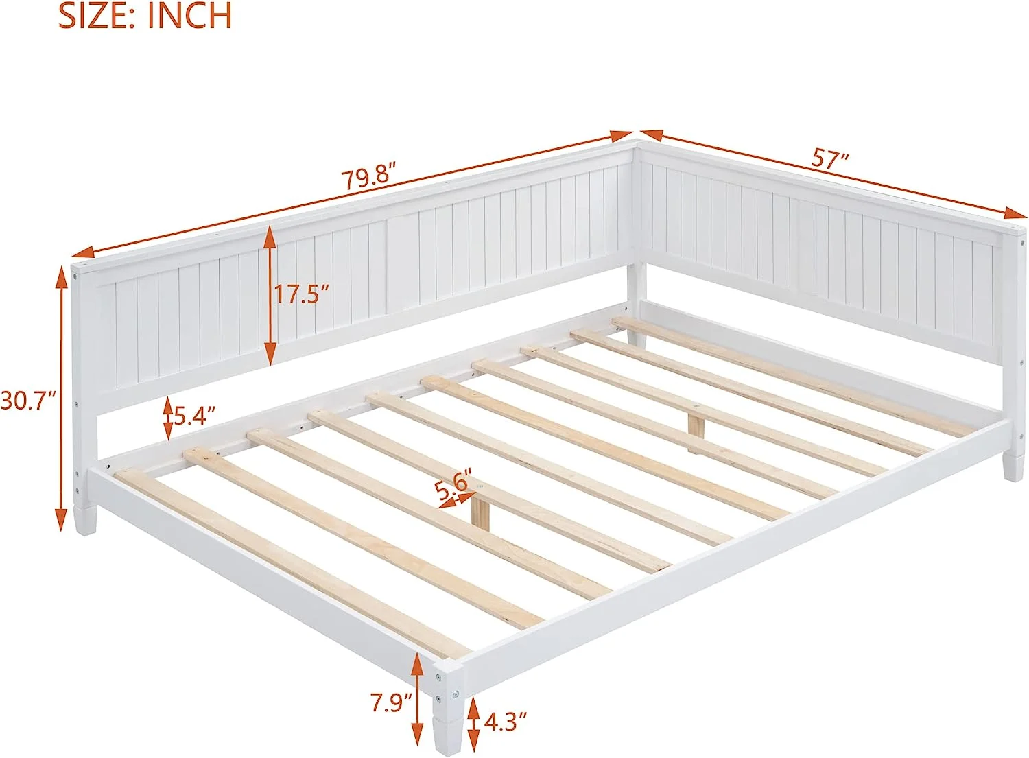 Full Size Wood Daybed/Sofa Bed Frame for Boys Girls Kids Toddler