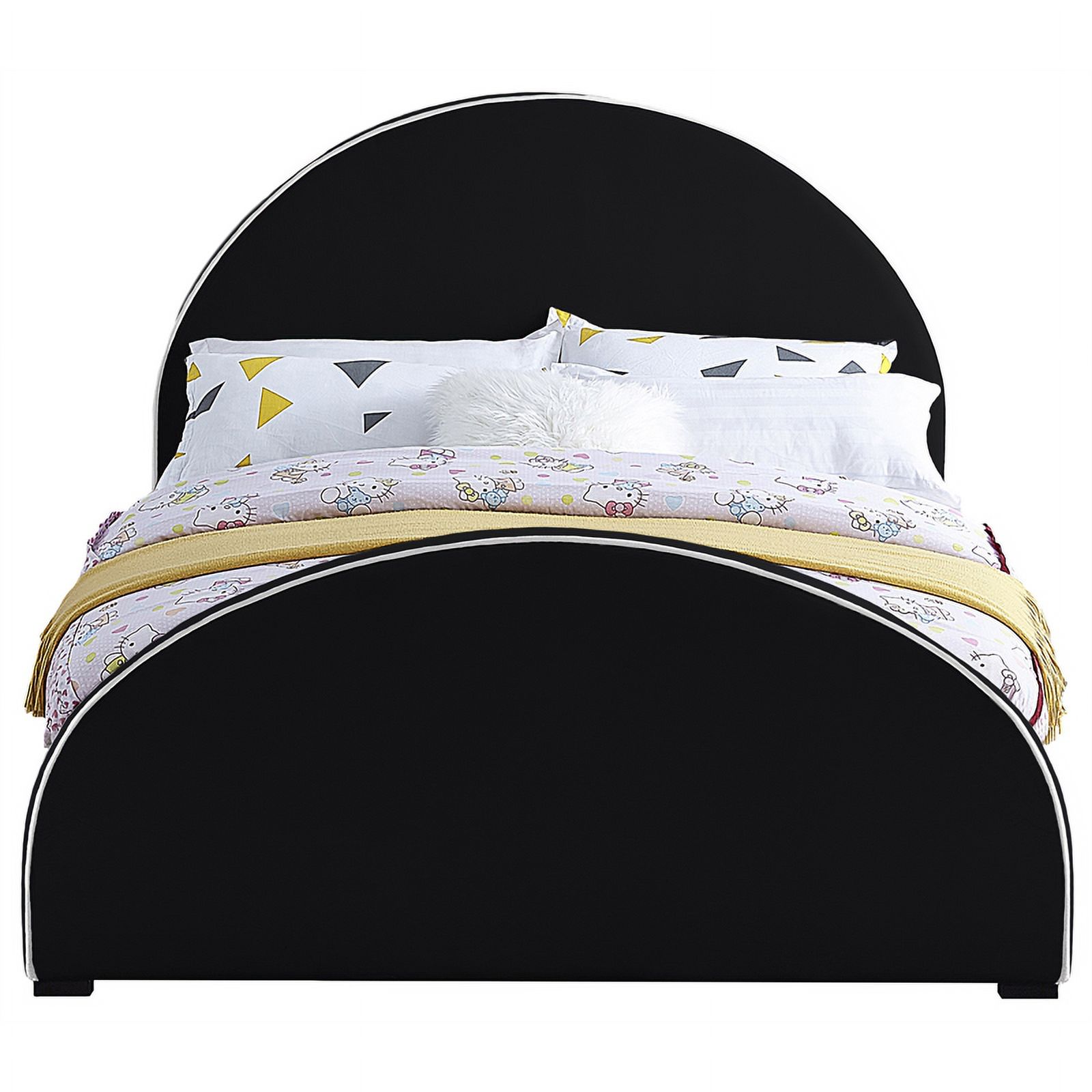 Meridian Furniture Brody Black Velvet Queen Bed