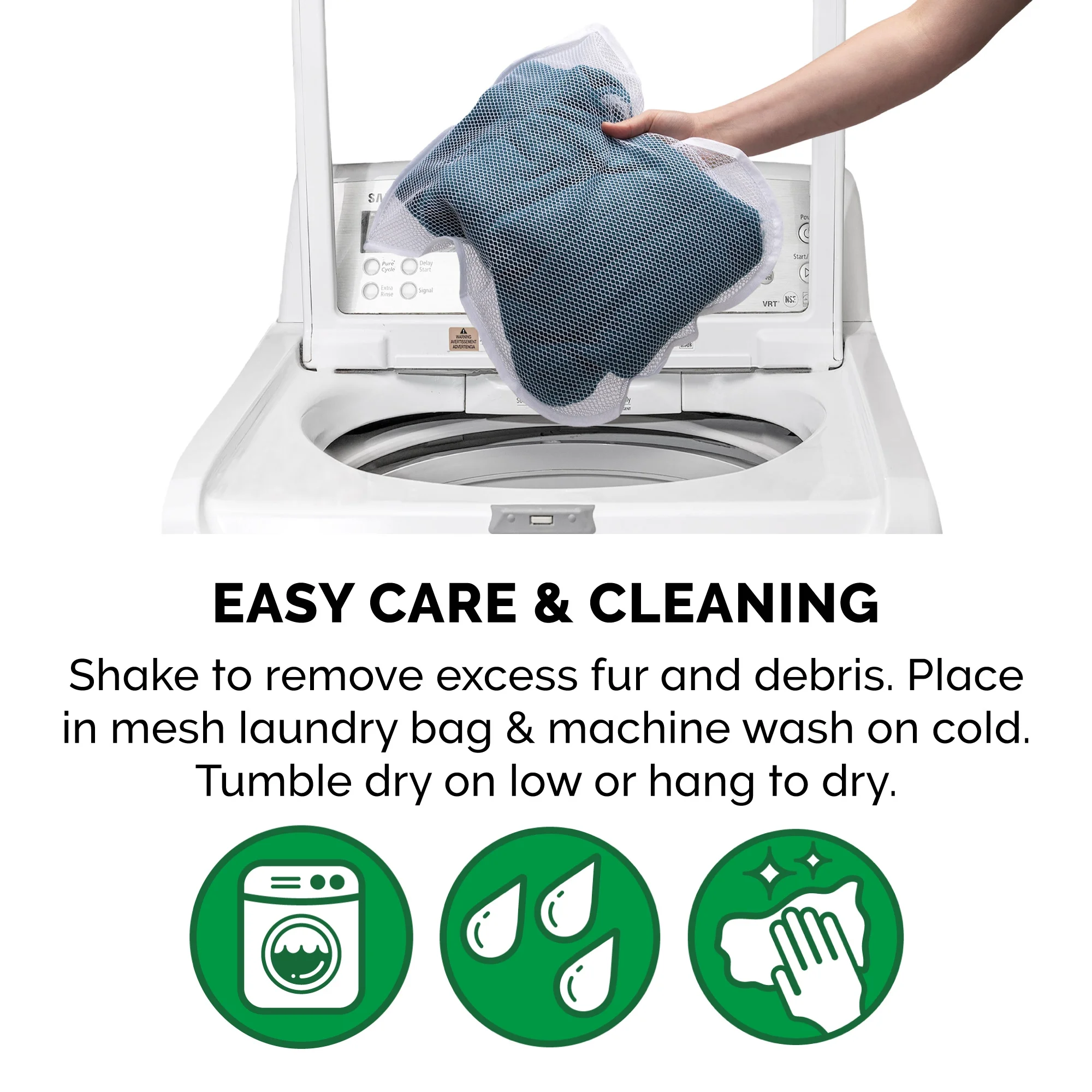 Flex-Fit Reversible Two-Tone Fur Dog Coat - Medium, Marine Blue