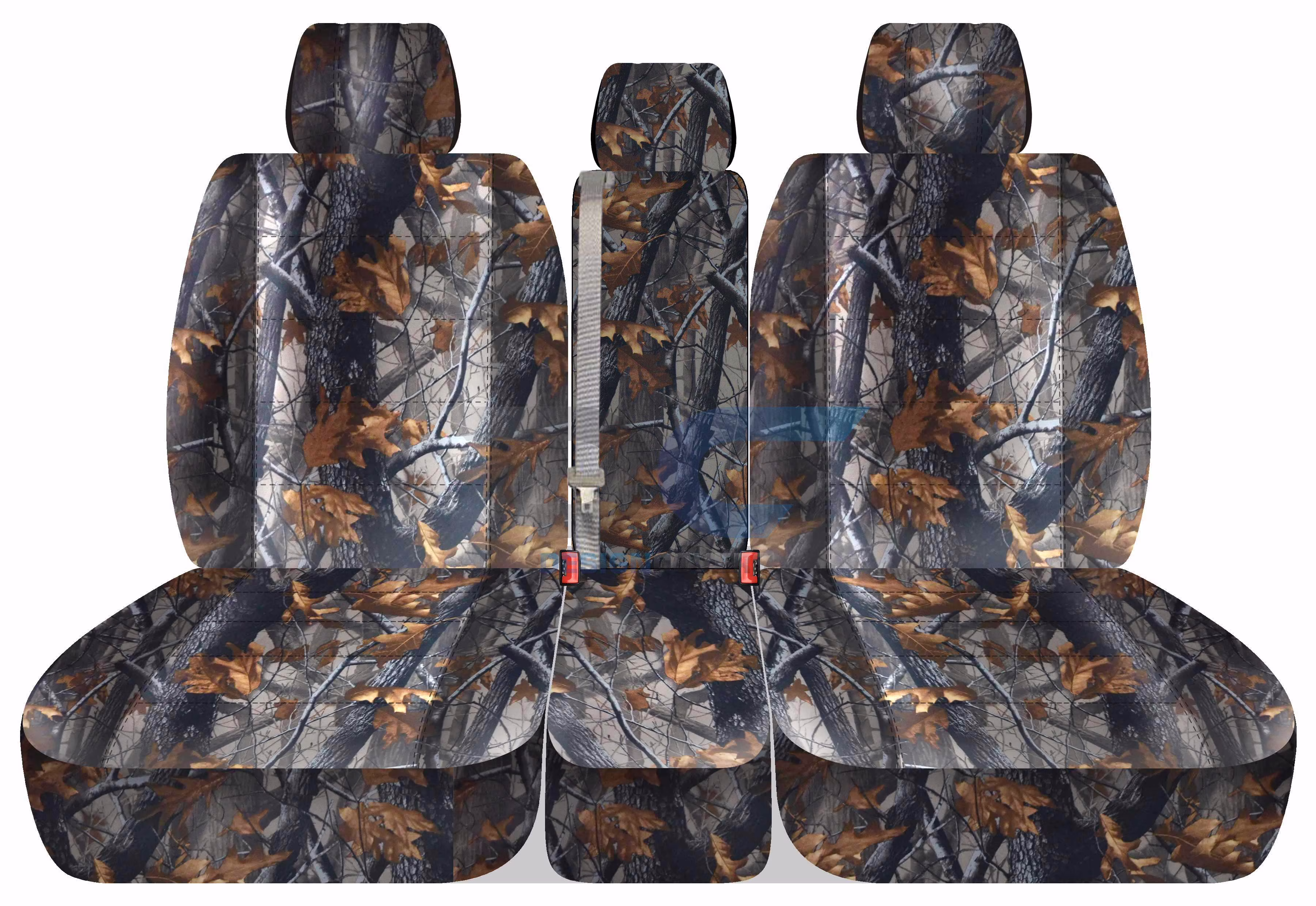T172-Designcovers Fits 2011-2014 Ford F-150 Camouflage Truck Seat Covers (Front 40/20/40 Split Bench)w 3 Headrests,Solid Console：Gray Real Tree