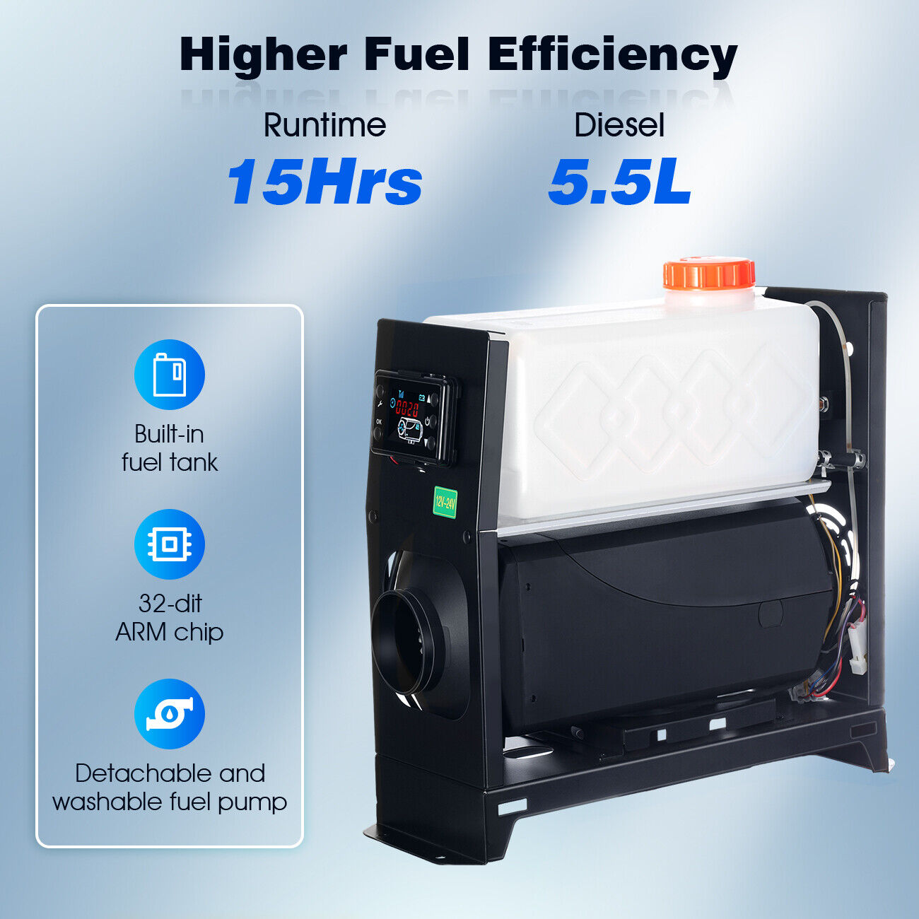 2Pcs 8KW 12V Air Diesel Heater w/ LCD Switch Car Boat Truck Quiet Parking Heater