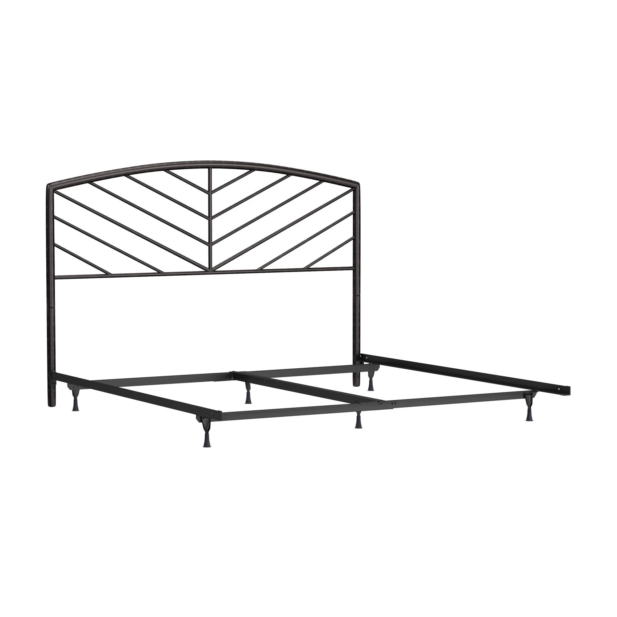 Hillsdale Furniture Essex Gray Bronze Metal King Headboard with Bed Frame