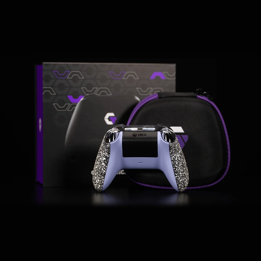 Gamenetics Custom Official Wireless Bluetooth Controller Compatible with Xbox Series X/S and Xbox One Console - Un-Modded - Video Gamepad Remote (Purple Silver White)