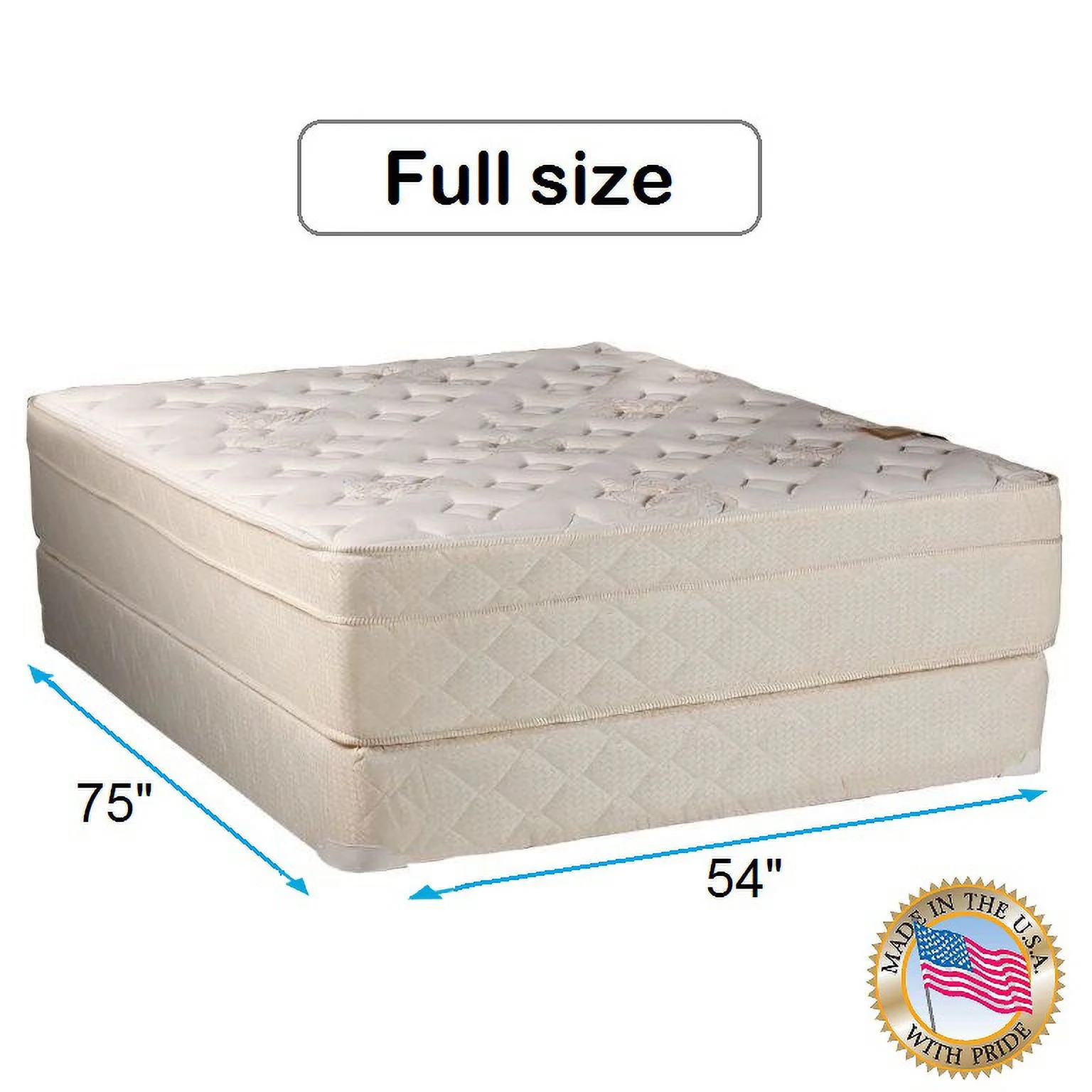 Beverly Hills Firm Foam Encased Eurotop (Pillow Top) Mattress and Box Spring Set (Full 54