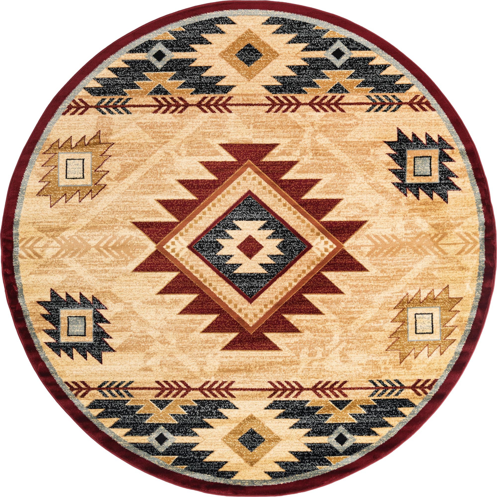 Unique Loom Kallispell Pioneer Rug ,Round,7' 10