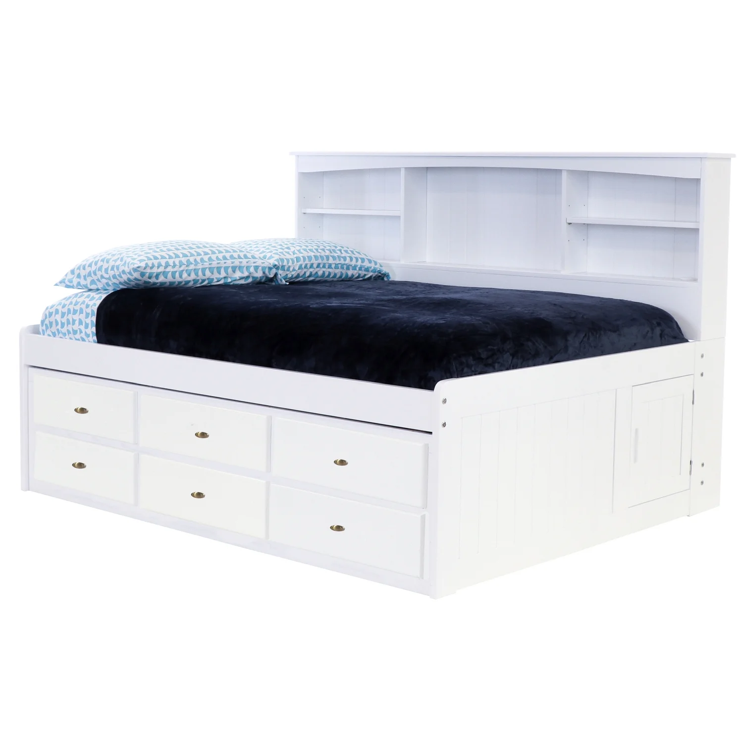 OS Home and Office Furniture 80223K6-22 Solid Pine bed in Casual White