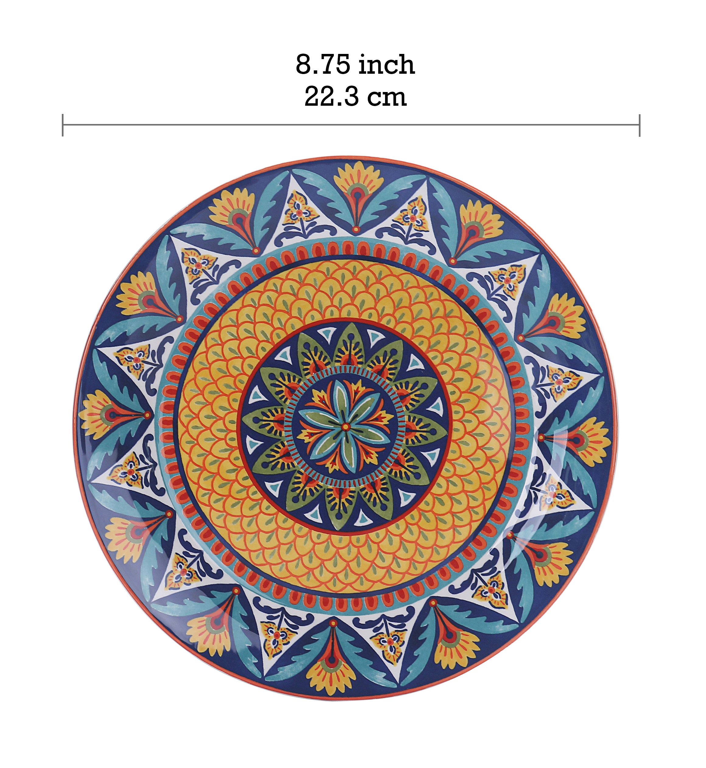 Bico Havana Salad Plates Set of 4, Ceramic, 8.75 inch, Microwave & Dishwasher Safe