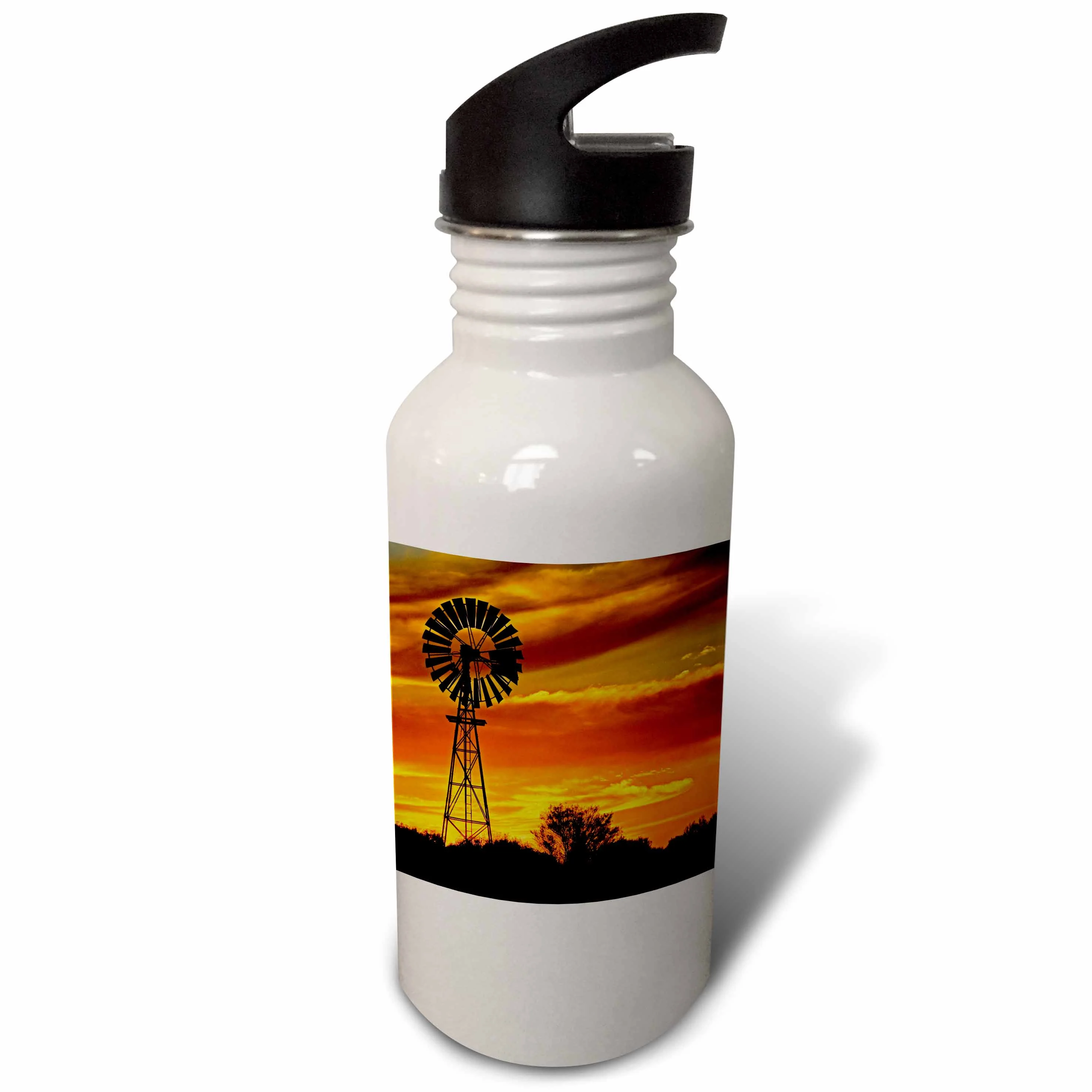 Windmill, Oodnadatta Track, Outback, Australia-AU01 DWA2443 - David Wall 21 oz Sports Water Bottle wb-76305-1