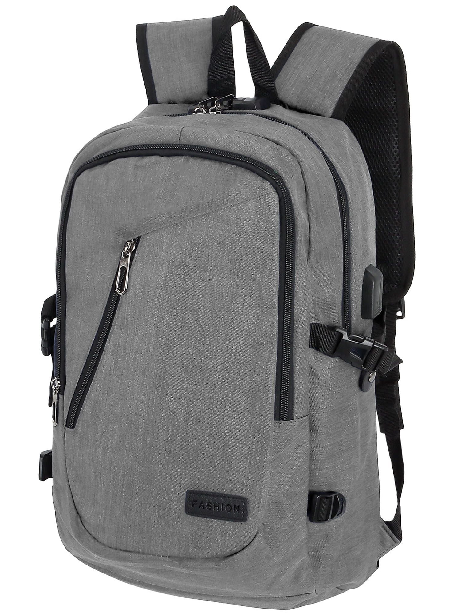 Deago Travel Laptop Backpack for Men Women Business Anti Theft Backpack with USB Charging Port Water Resistant College School Computer Bag, Gray