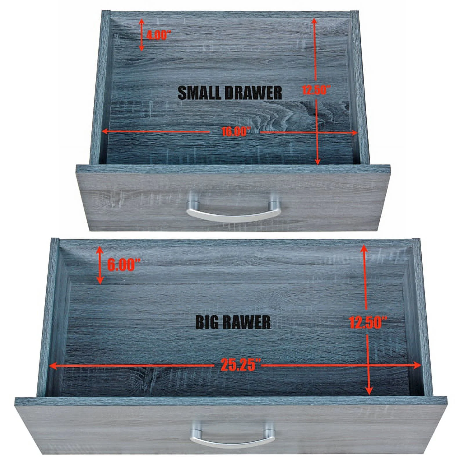 Pemberly Row Majestic Super Jumbo 9-Drawer Double Dresser in Gray