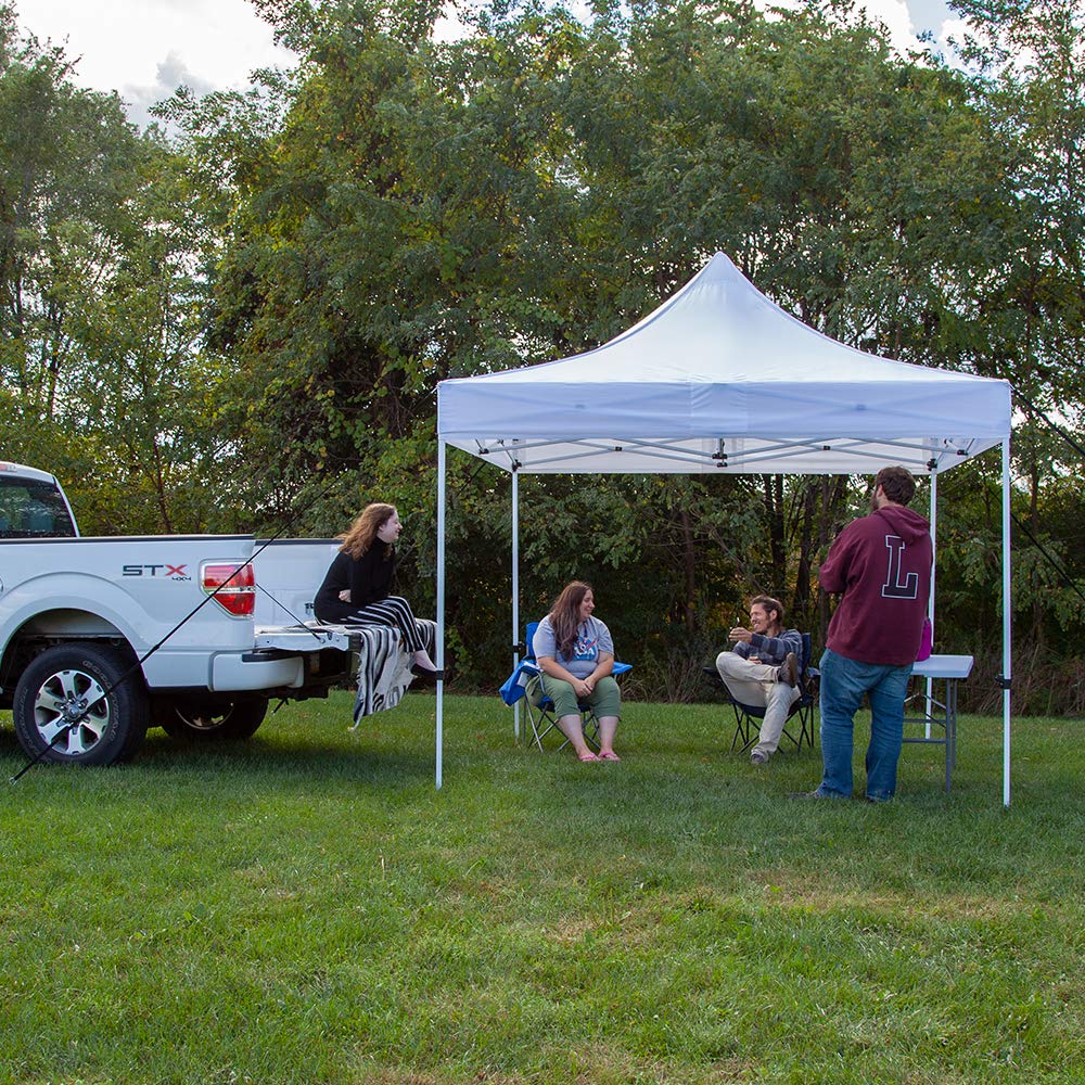 White 10x10 Canopy Tent - Economy Edition - Durable Steel Frame, Water-Resistant Canopy Top - Bonus Wheeled Canopy Bag and Premium Stake Kit&nbsp;(5 Color Options)