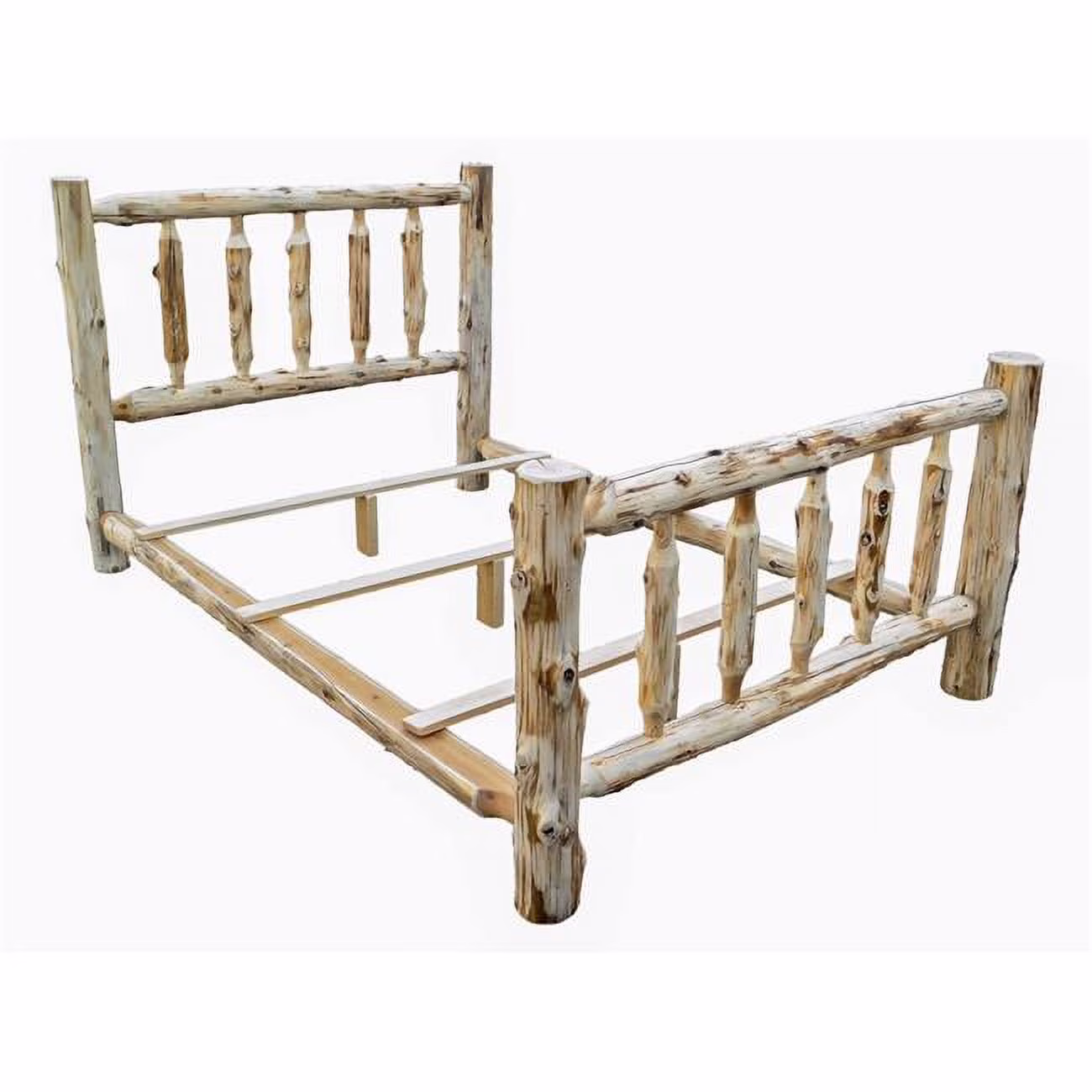 Double Traditional Log Bed - Rustic & Natural Cedar