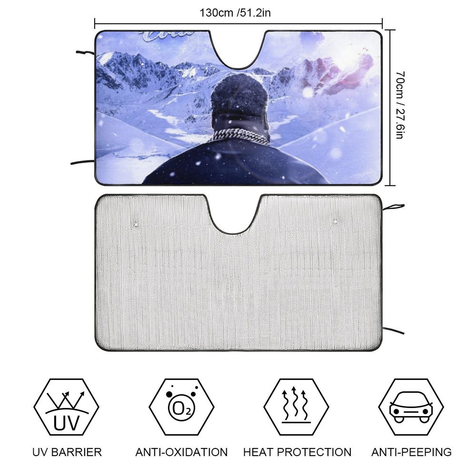 Cold December Rod Wave Car Windshield Sunshade Accessories Umbrella Foldable Reflective Sun Visor Front Window Cover Protector