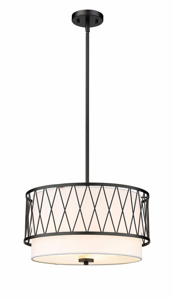 Z-Lite Dalton 3 Light Pendant in Matte Black/White