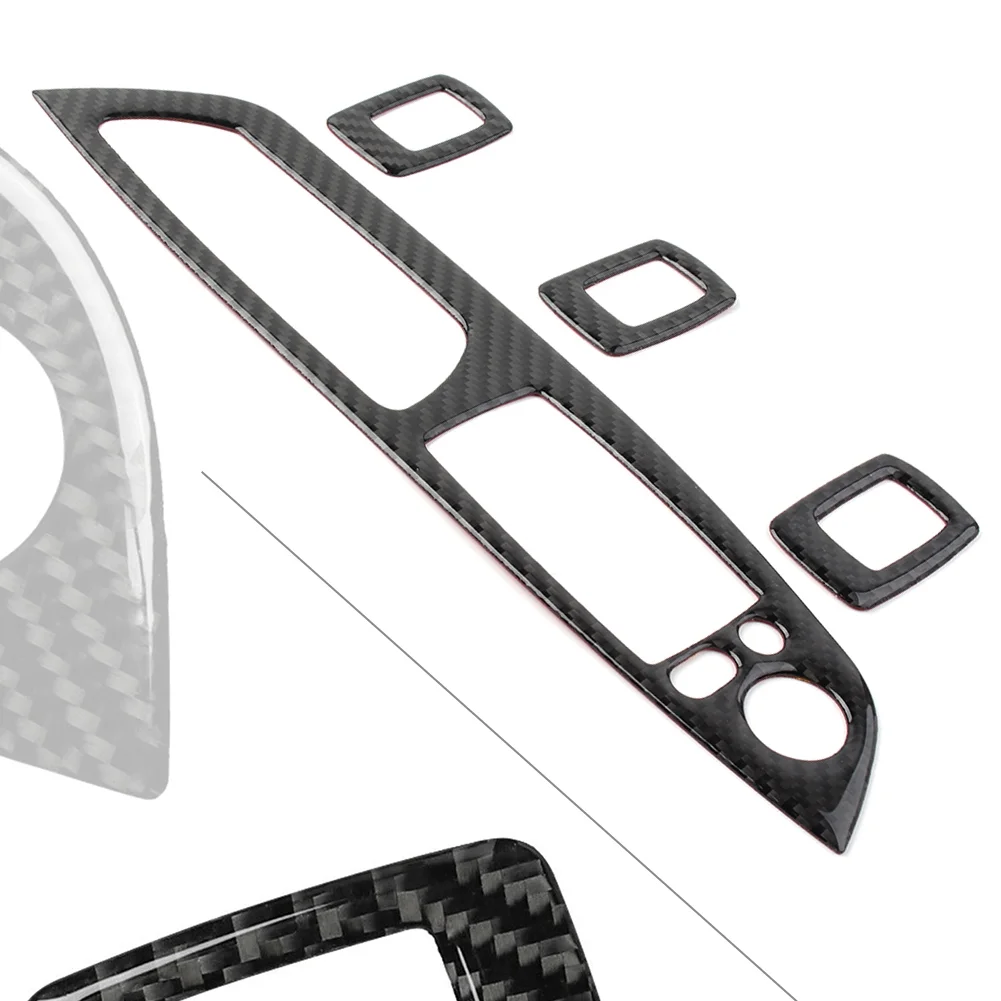 BFY 4Pcs Carbon Fiber Car Door Window Button Frame Cover Trim For BMW X5 E70 X6 E71 2008 2009 2010 2011 2012 2013 RHD