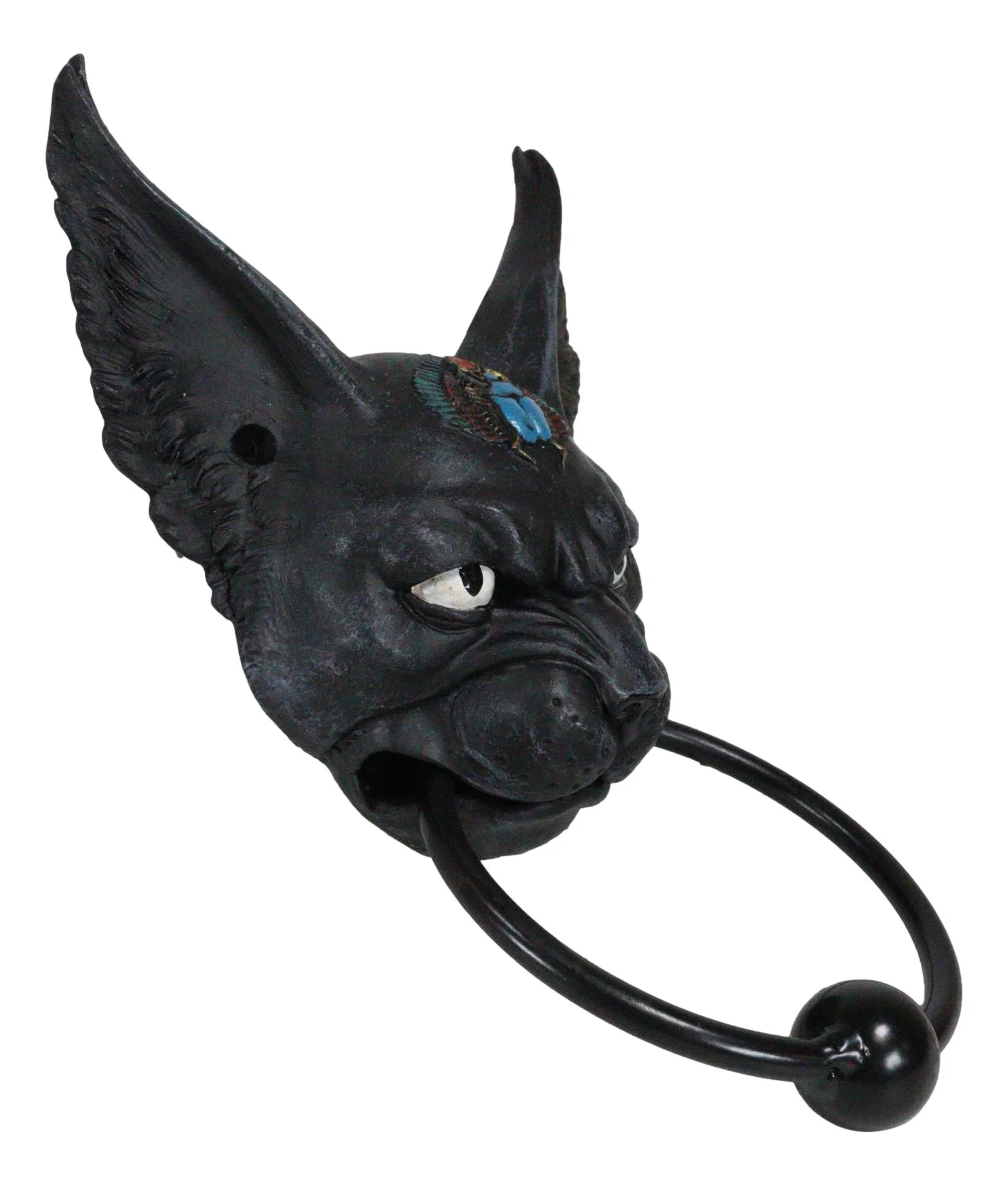 Egyptian Goddess Bastet With Scarab Amulet On Temple Decorative Door Knocker