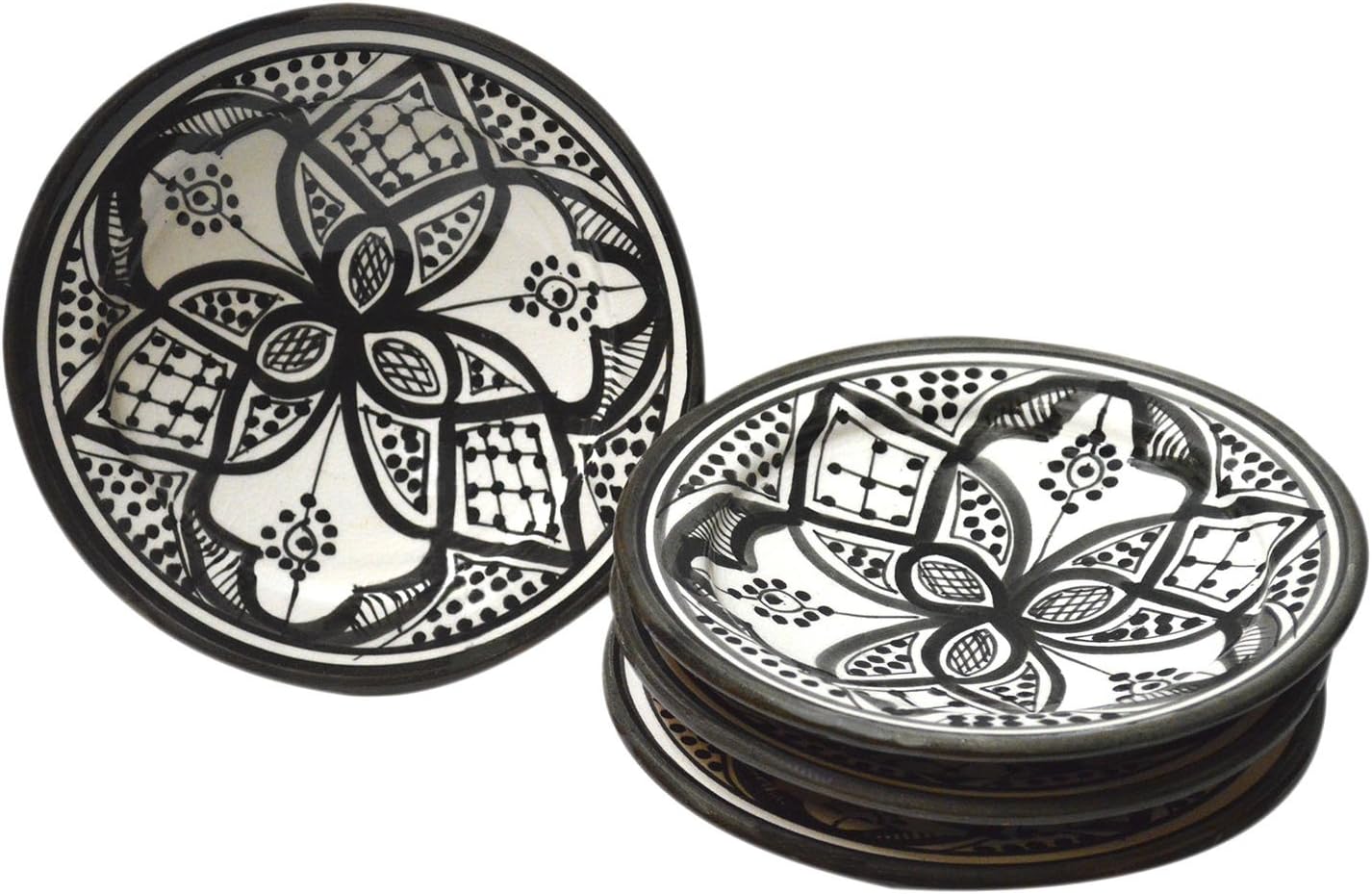 Moroccan Ceramic Plates Handmade Appetizer Tapas Serving Set Of 4 plates