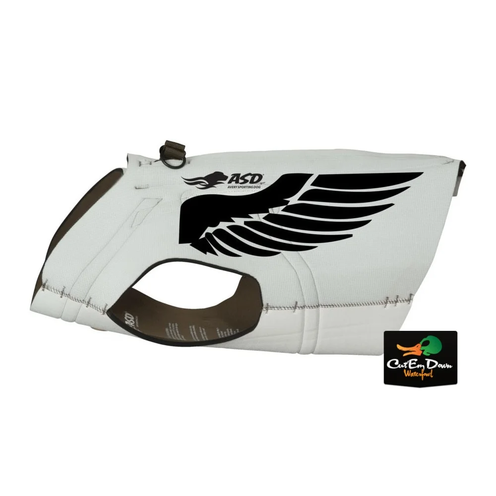 AVERY OUTDOORS NEOPRENE SNOW GOOSE WHITE DOG PARKA VEST