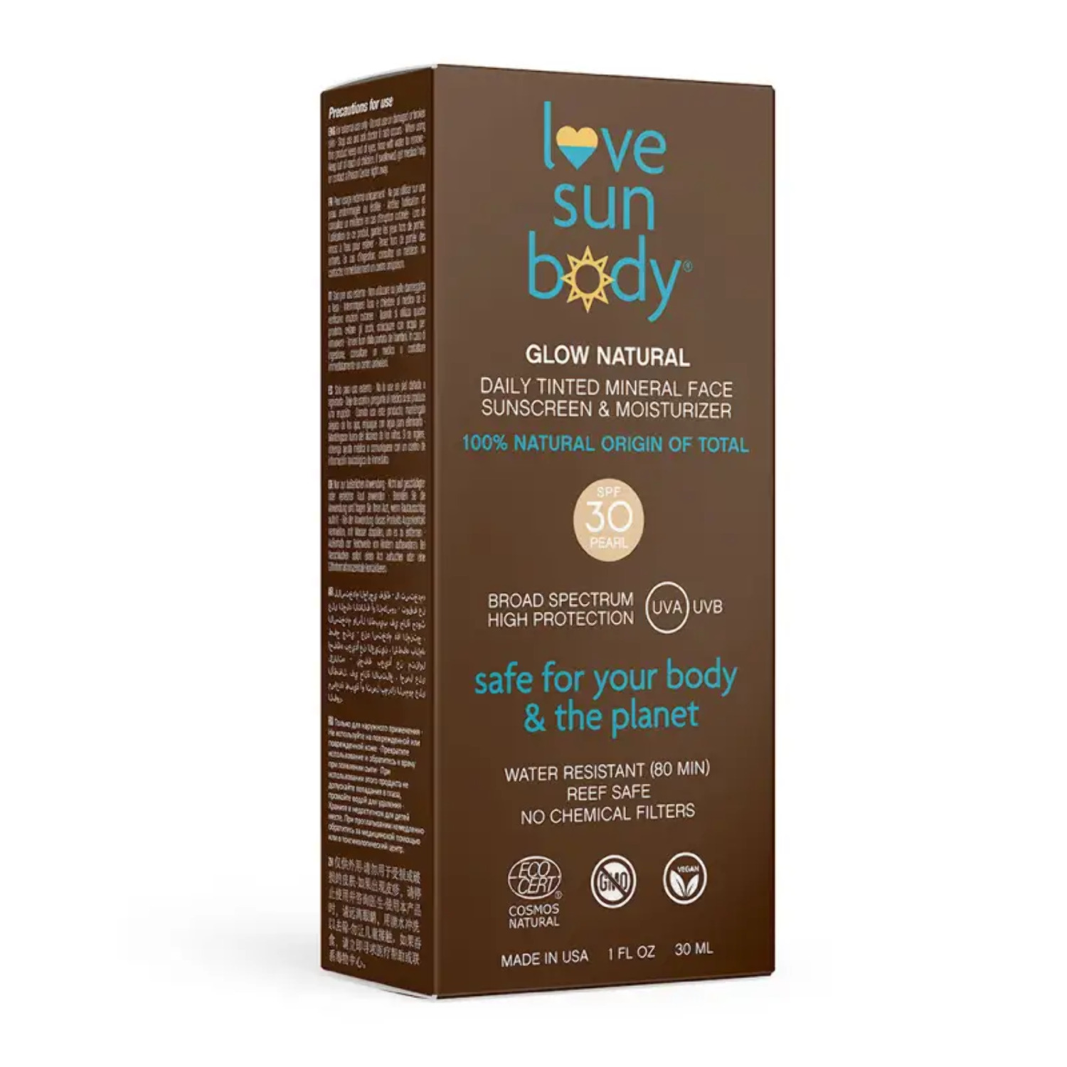 Love Sun Body Glow Natural Daily Tinted Mineral Face Sunscreen  Moisturizer (Pearl) SPF30 30ml