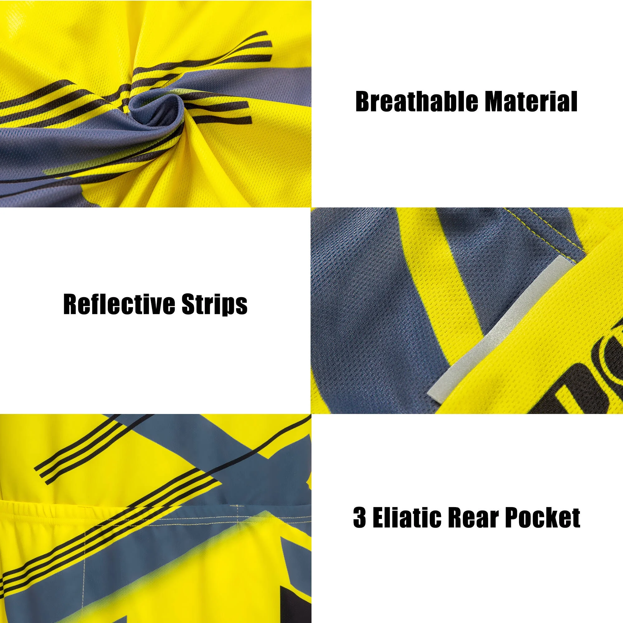 Sponeed Bike Jersey Mens Winter Clothing Long Sleeve Suit Cycling Shirts MTB Pants Yellow M