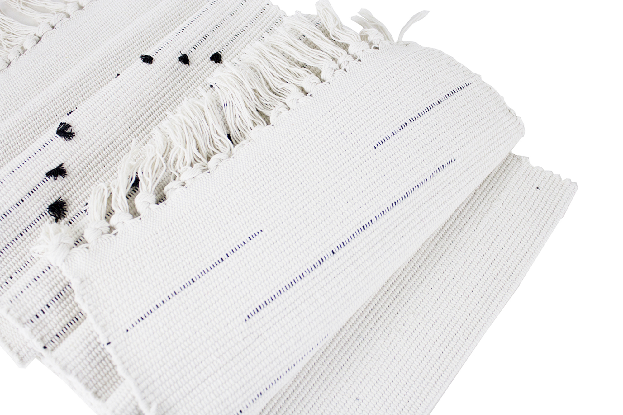 Fennco Styles Boho Chic Stitched Chevron Fringe 14 x 103 Inch Cotton Blend Table Runner