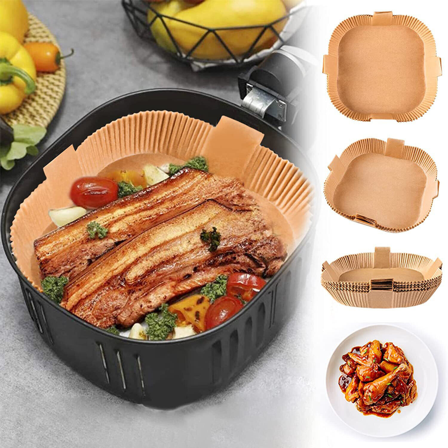 JahyShow Disposable Paper Liners for Air Fryer - 7.9