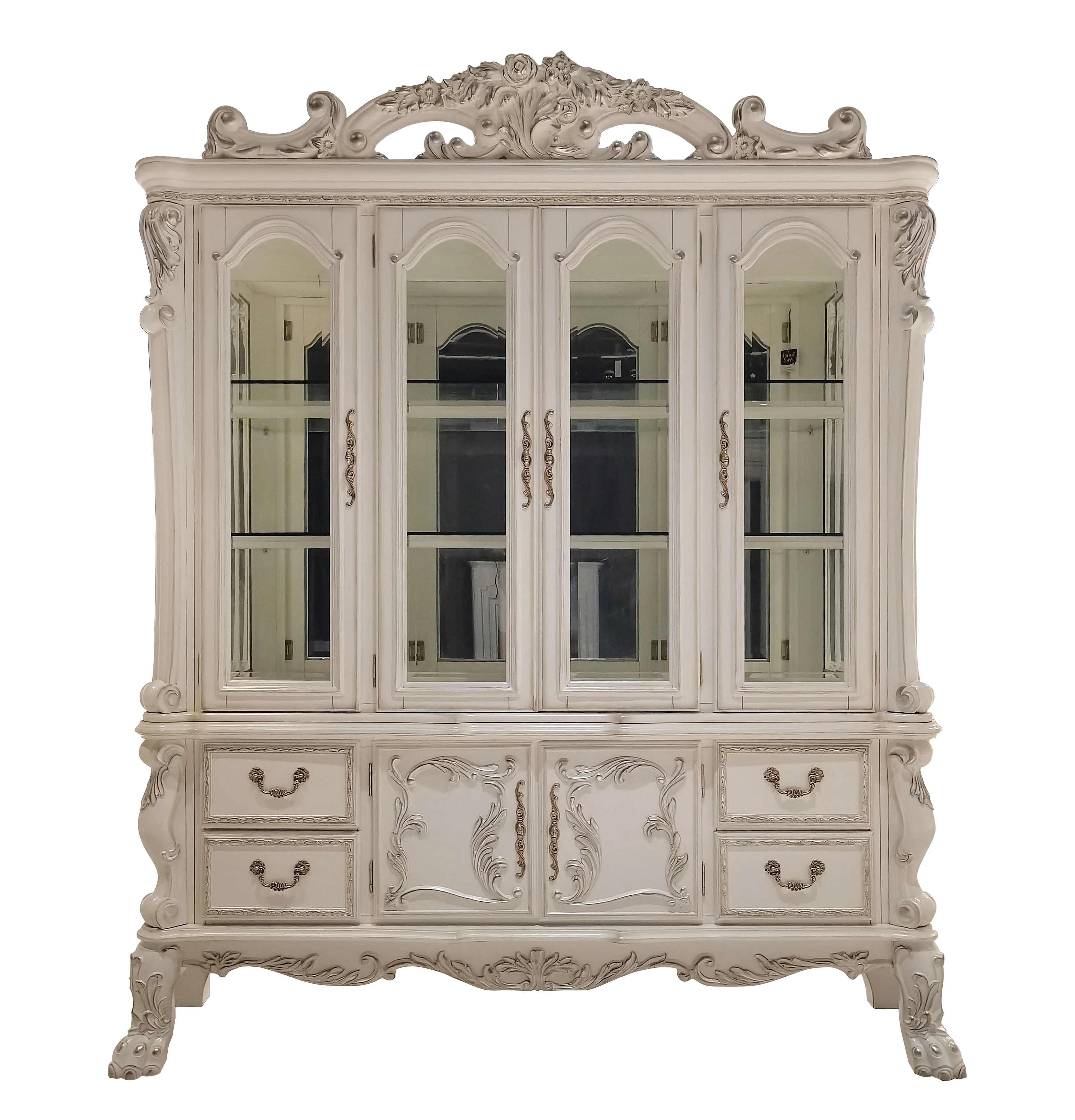 ACME Dresden Wood Hutch and Buffet in Bone White
