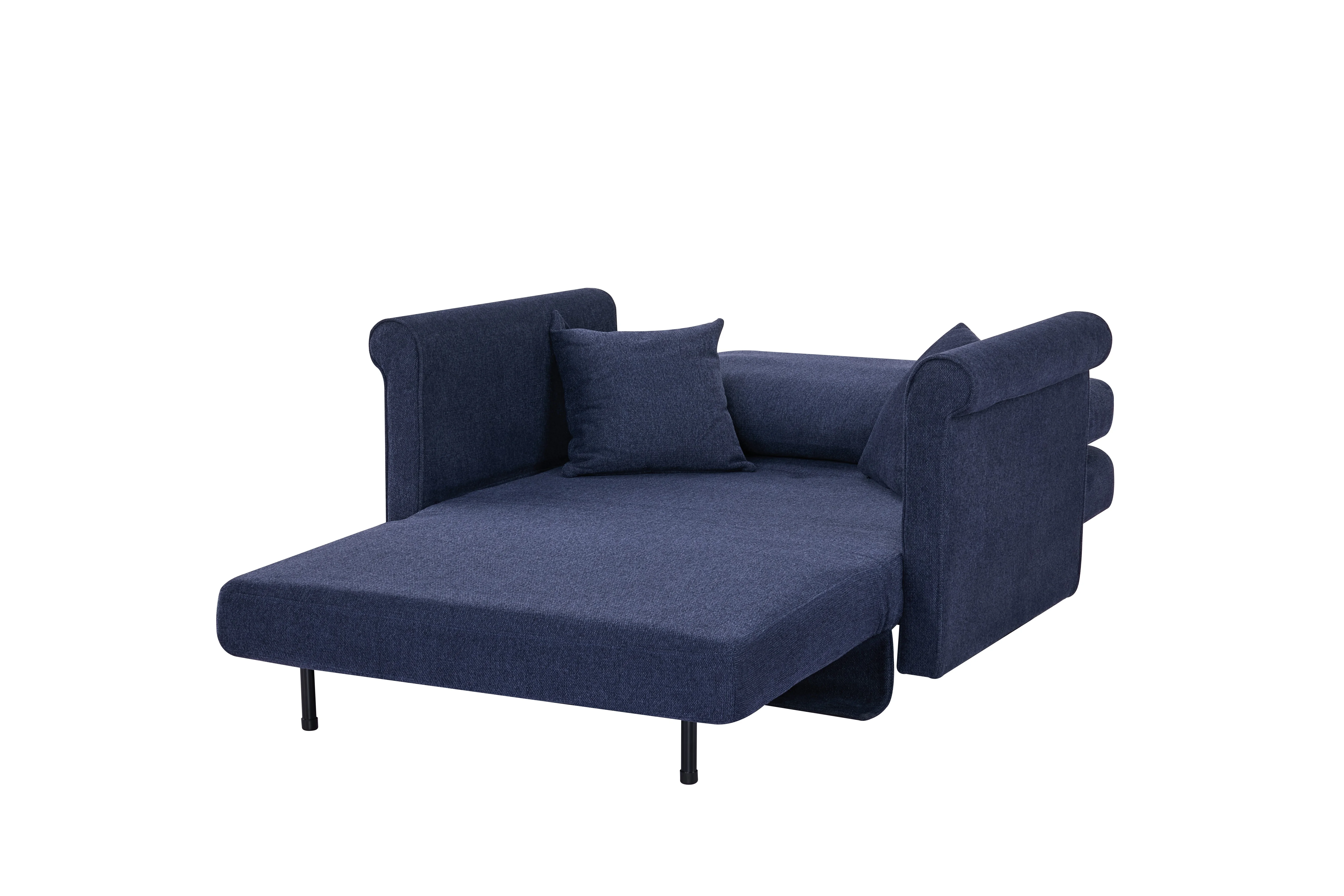 Artdeco Home Fresno Polyester Convertible Chair, Navy Blue