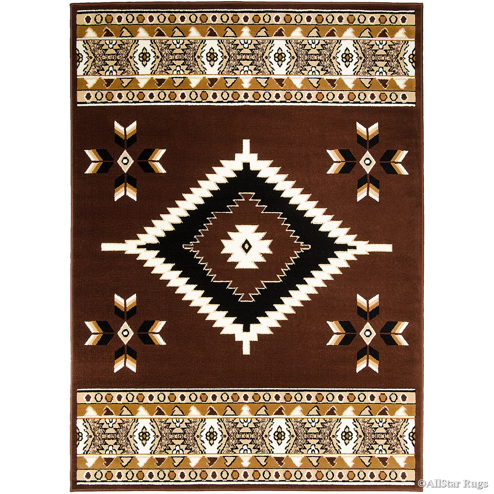 Allstar Dark Brown Woven High Quality Rug. Traditional. Persian. Flower. Western. Design Area Rug (7' 7