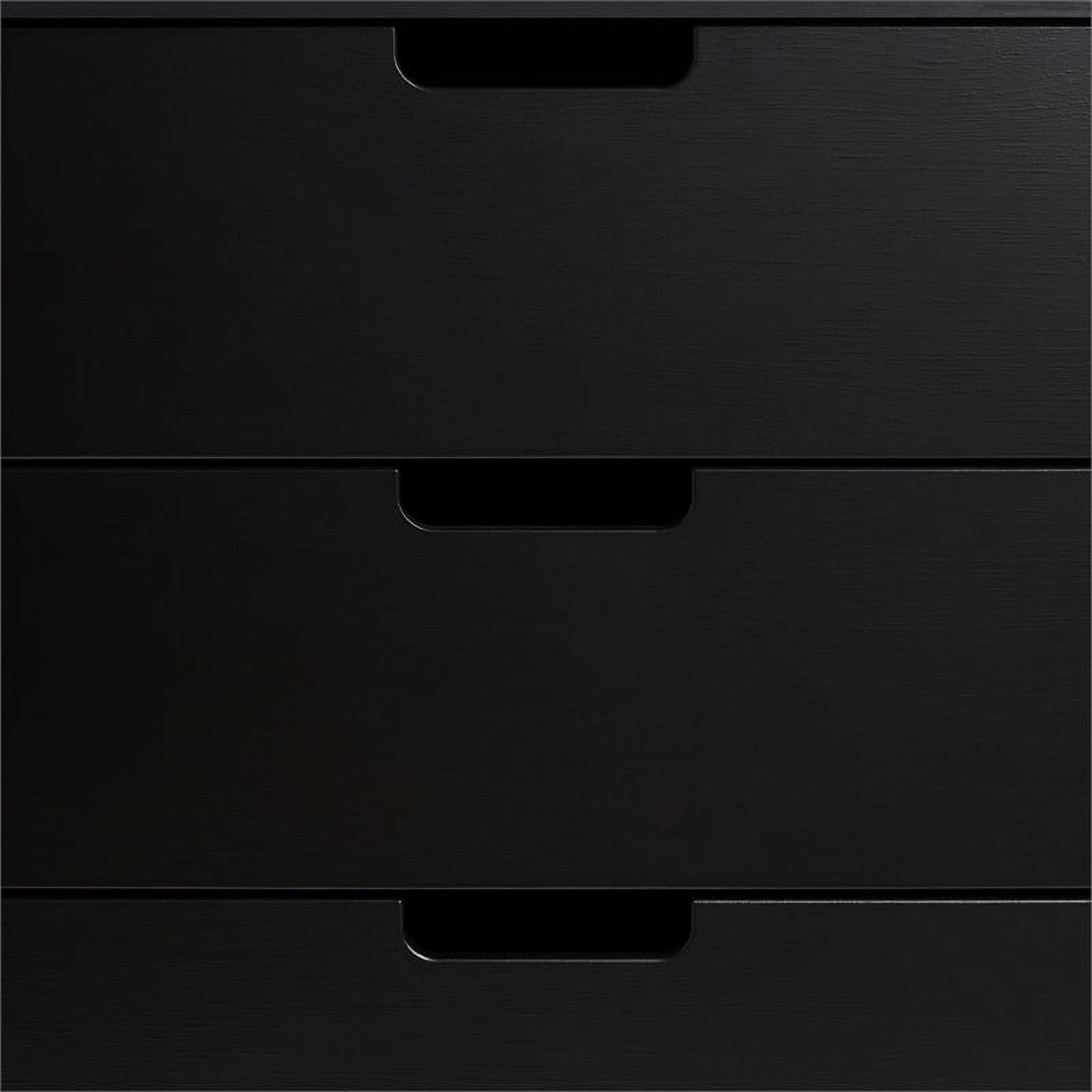 Pemberly Row Simple Wood 6 Drawer Dresser with Cut Out Handles - Black