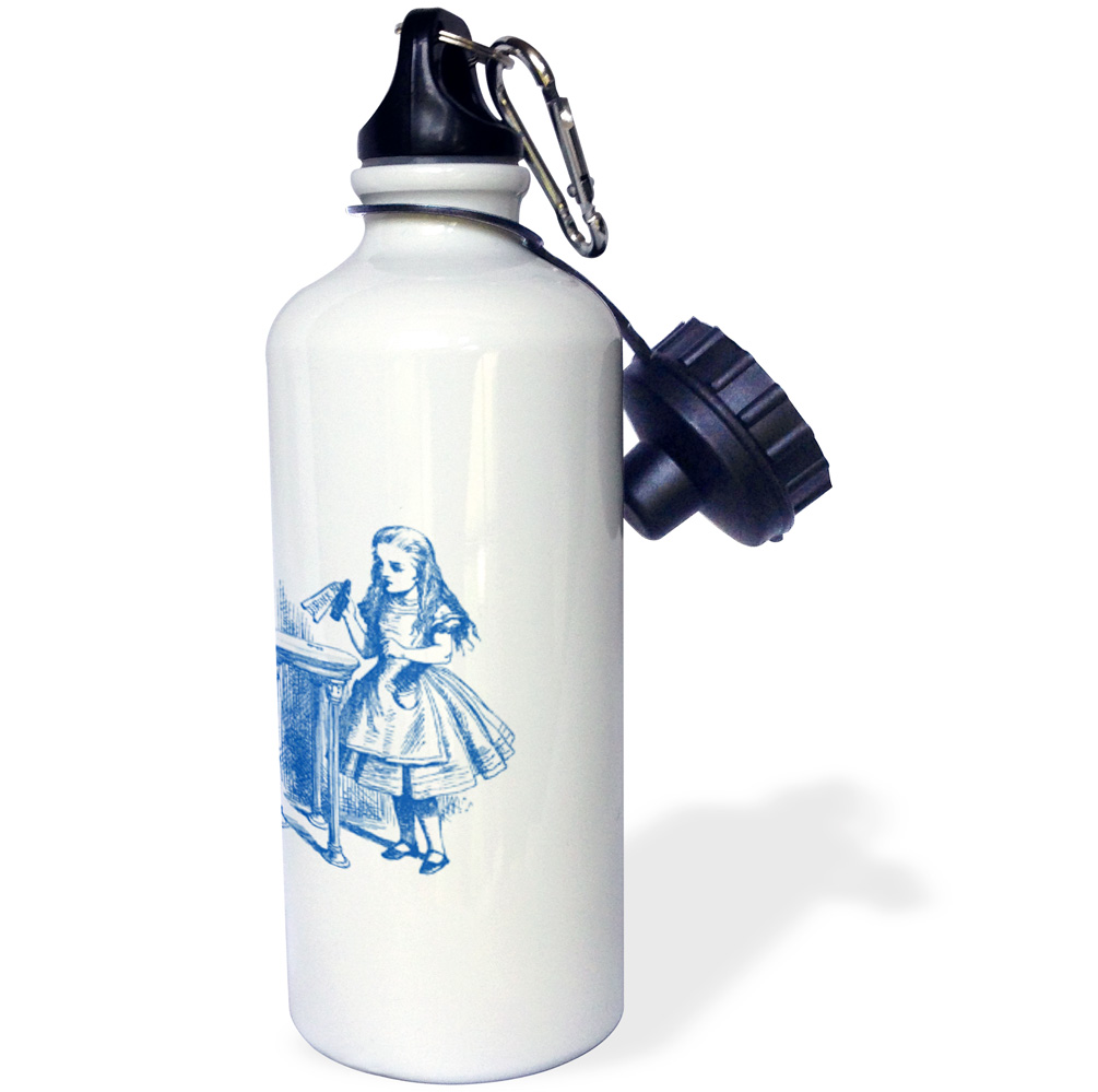 3dRose Drink Me Alice in Wonderland vintage, Sports Water Bottle, 21oz