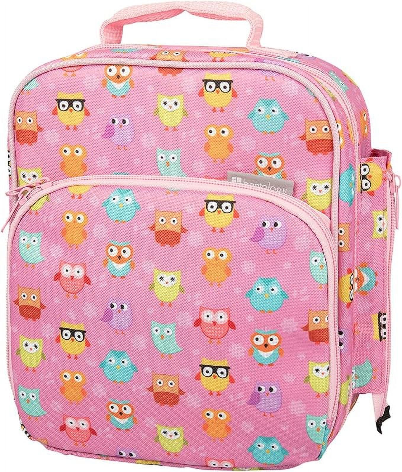 Bentology Insulated Lunch Box w Snack Pocket & Water Bottle Holder - Girls, Kids Lunchbox Tote Keeps Food Hotter or Colder Longer - Reusable Bag Fits Bento Boxes, Ice Packs, Nesting Containers w Lids