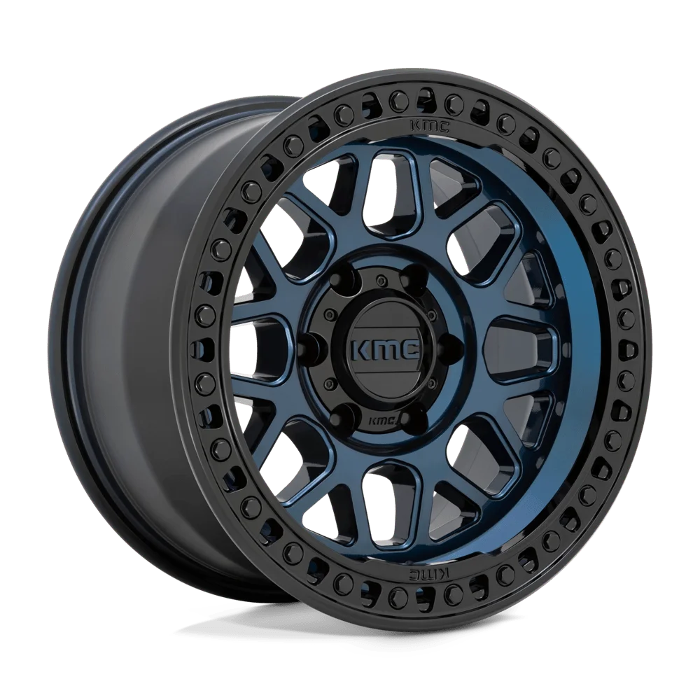 18x8.5 KMC KM549 GRS Midnight Blue With Gloss Black Lip Wheel 5x5 (0mm)