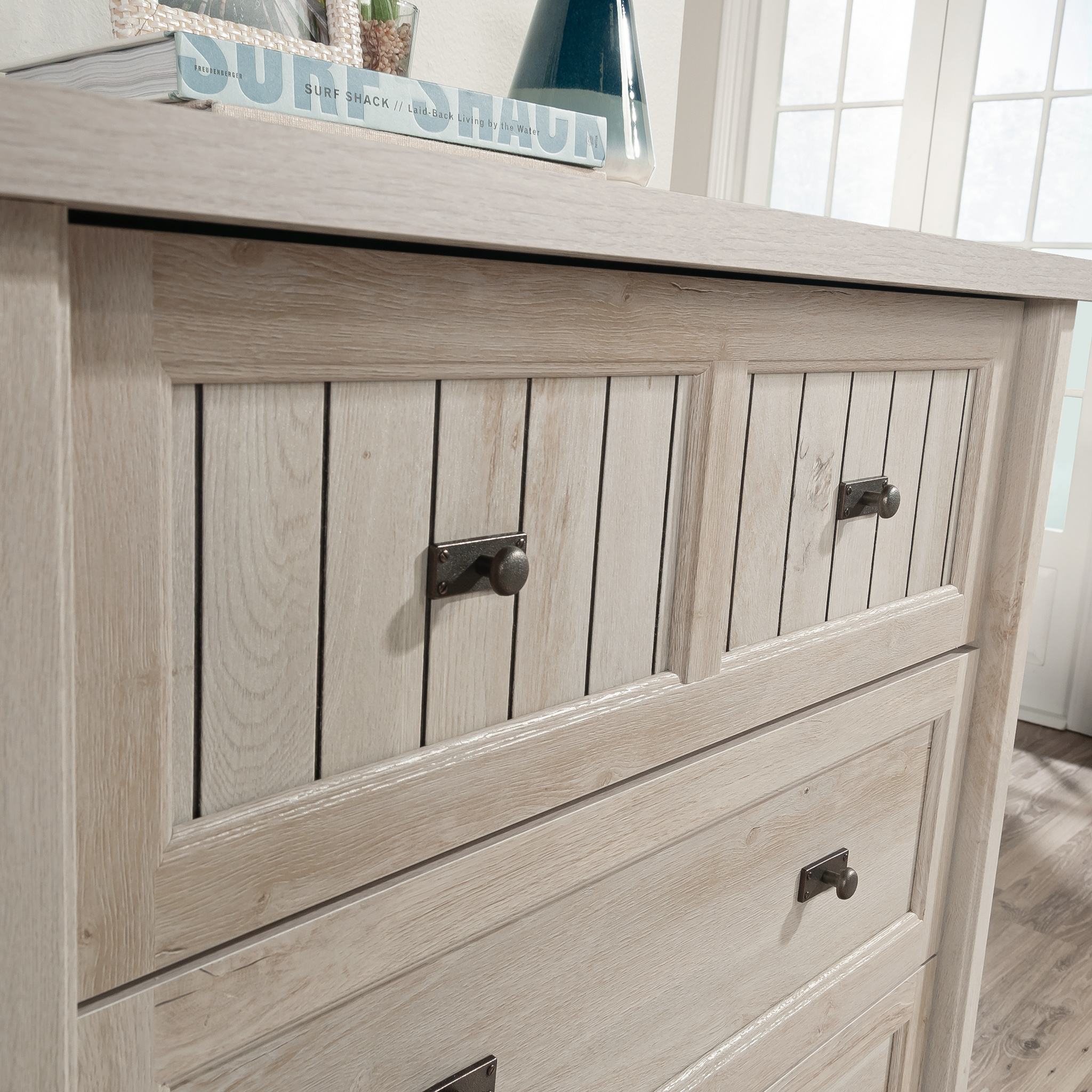 Sauder Costa 4-Drawer Dresser, Chalked Chestnut Finish