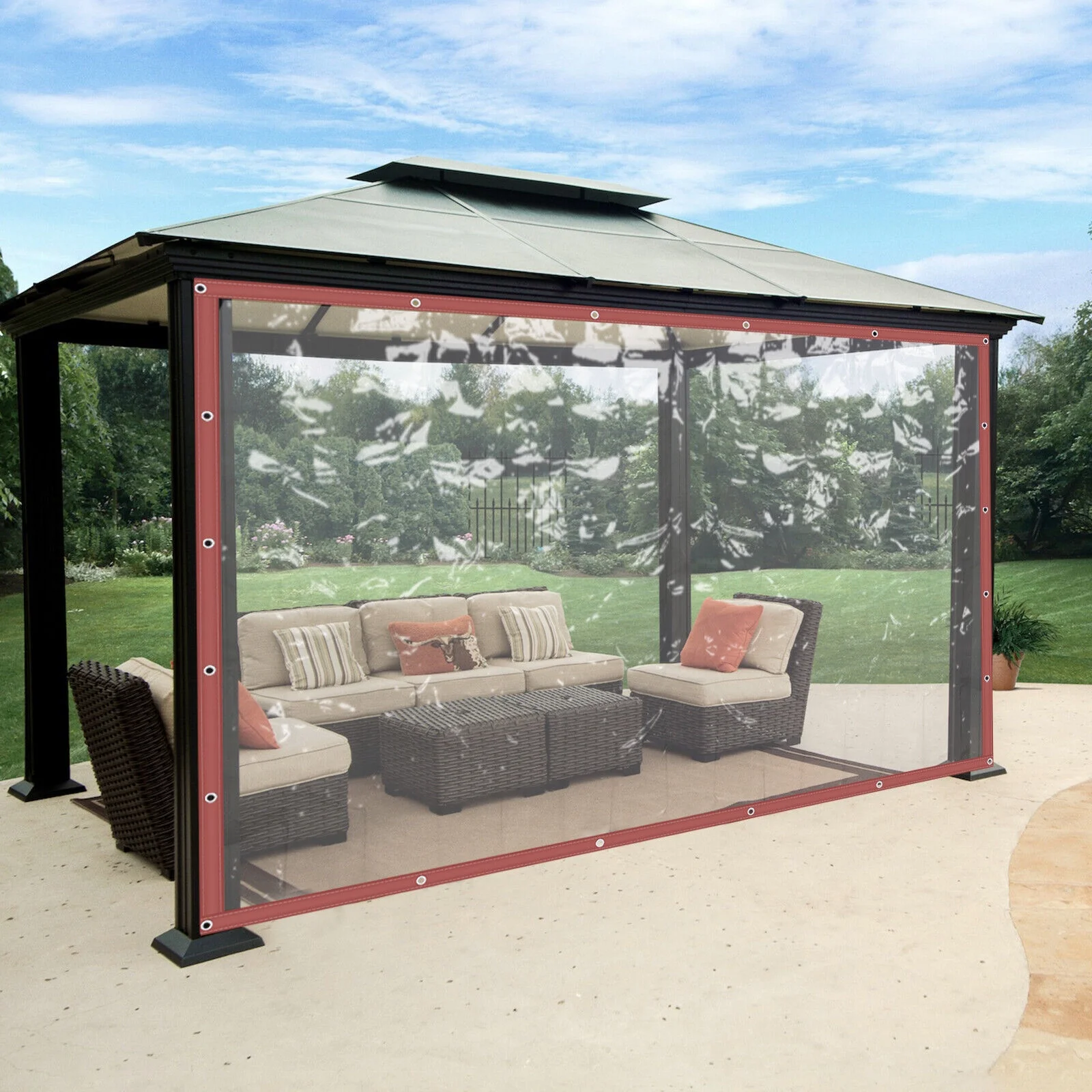 MIDUO Garden Patio Awnings Canopies Heavy Duty Waterproof Clear Awning Canopy 20FT